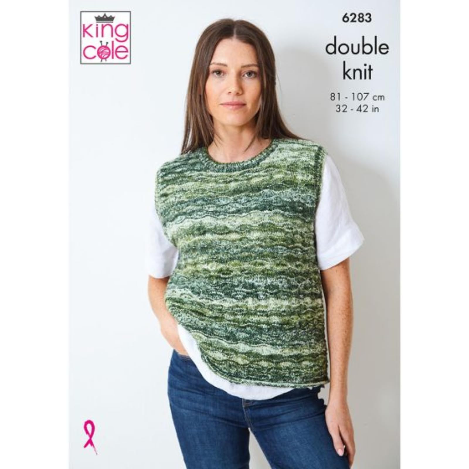 King Cole DK Knitting Pattern - 6283 Ladies Sweater & Tank Top