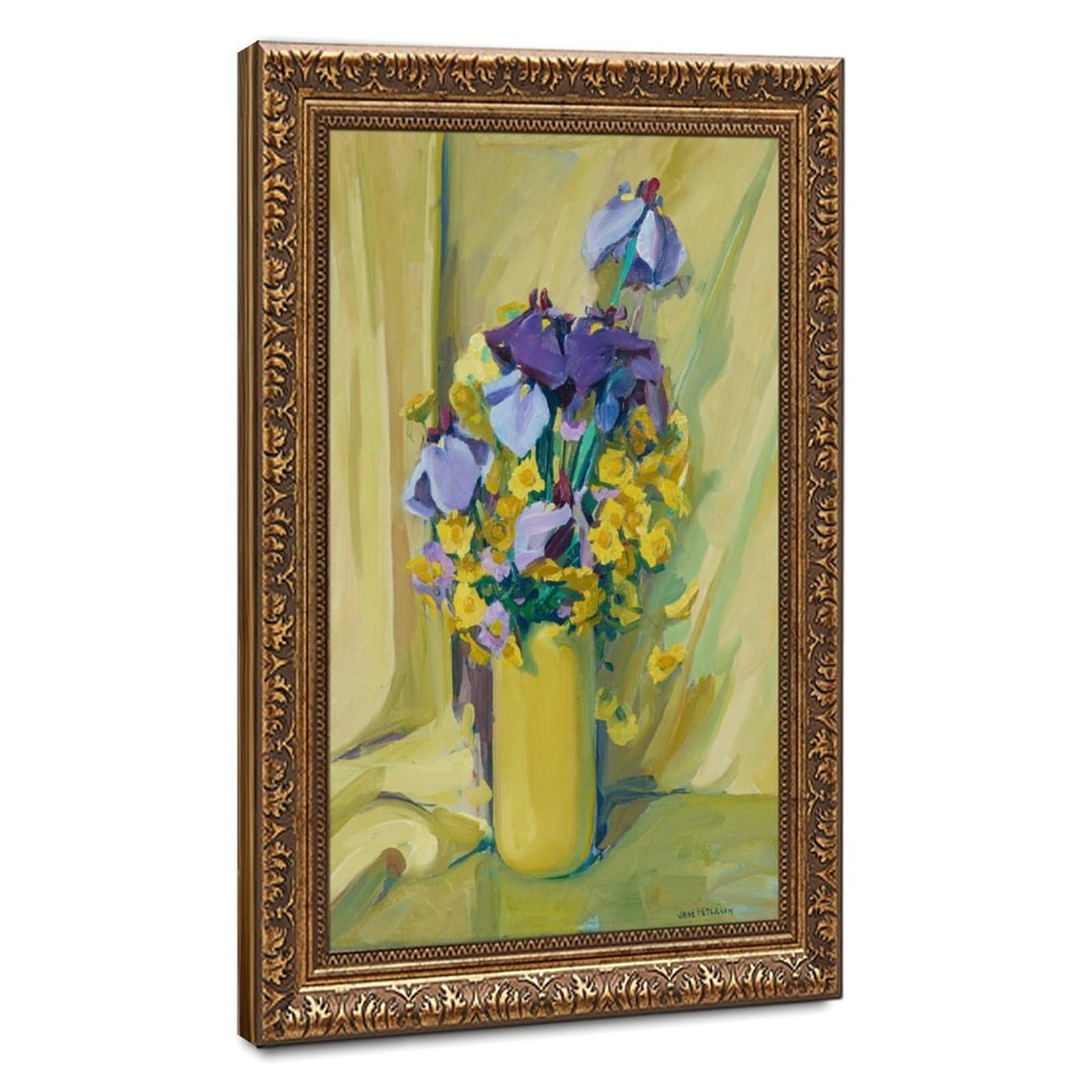 WCYB Jane Peterson Floral Irises, Daisies, Aster Giclée Posters Prints Canvas Deco Paintings Wall Art Hangable Frame 8" L X 12" W