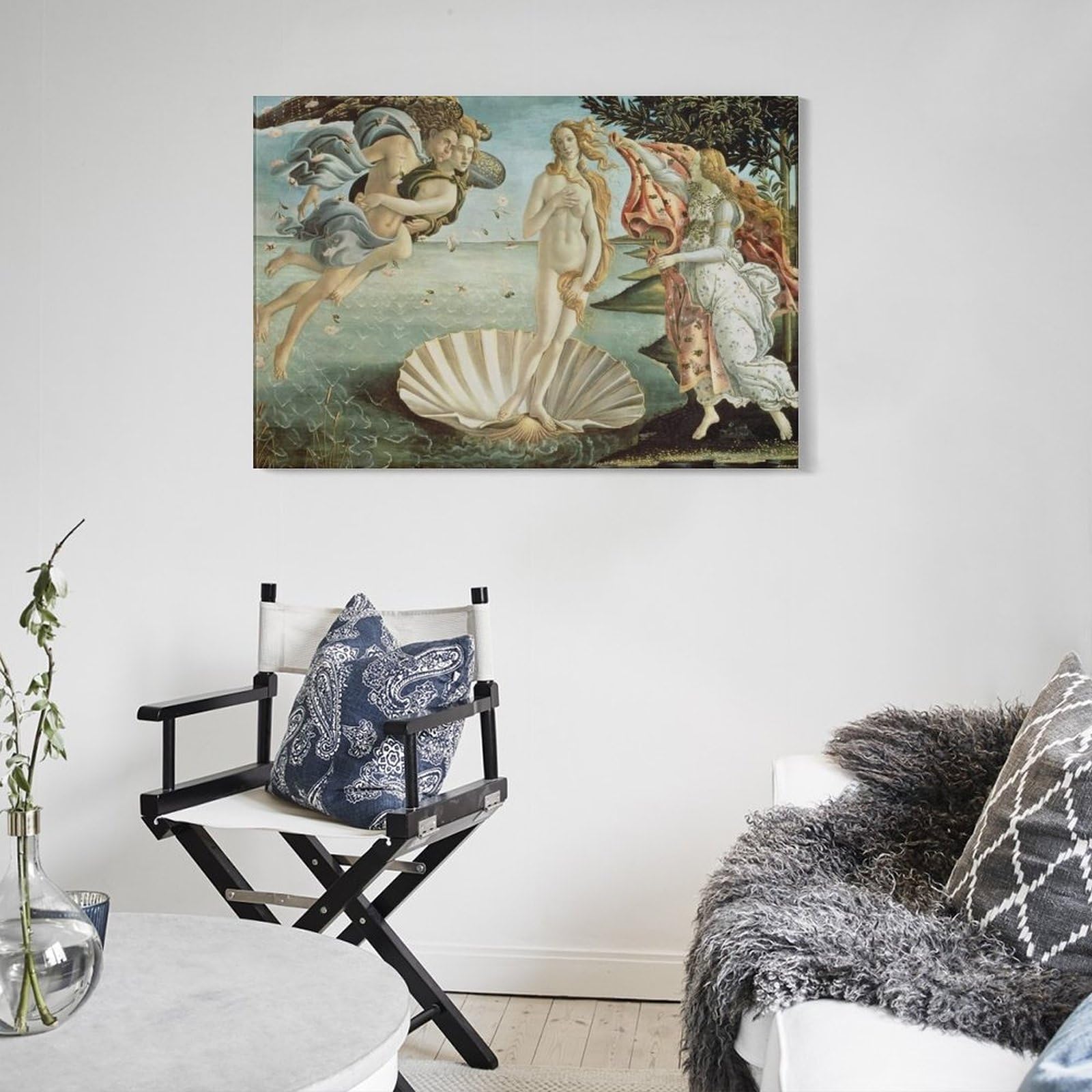 画家サンドロ・ボッティチェッリ作品　ヴィーナスの誕生　良質キャンバス　金箔額縁付 版画 絵画 名画 ヴィーナスの誕生＜本人による複製＞(1485頃