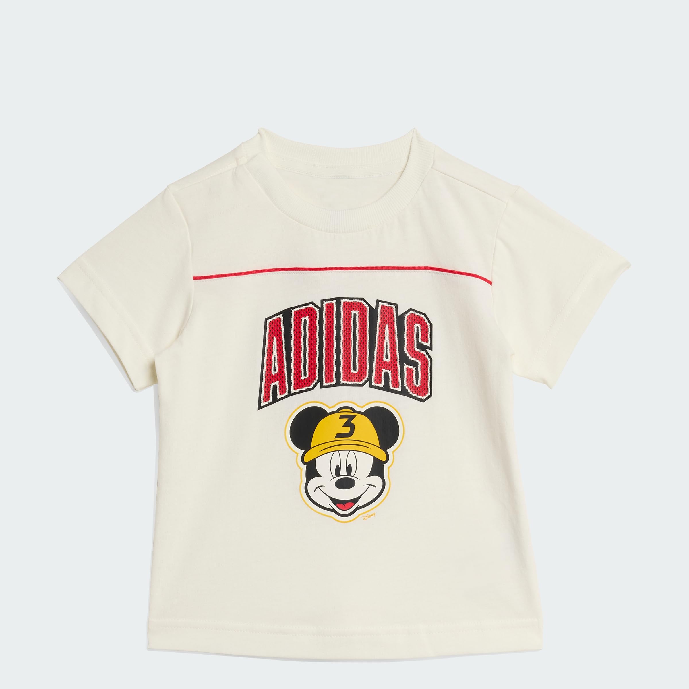 adidas Unisex Baby Disney Mickey Mouse TEE, Off White/Pure Ruby, 12-18 Months