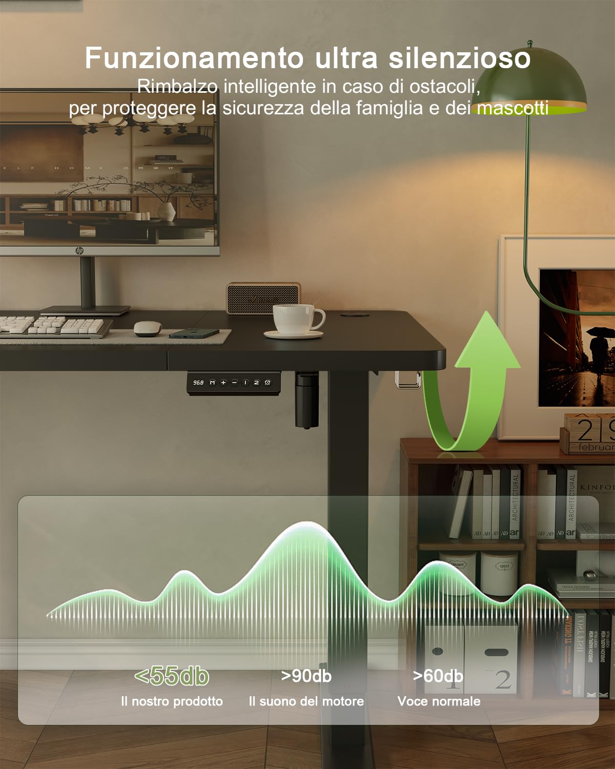 JUMMICO Scrivania Regolabile in Altezza, Scrivania Regolabile Elettrica con Smart Panel da caricatore USB, Scrivania in Piedi con Funzioni di Memoria, Standing Desk 160 x 70 cm, Nero