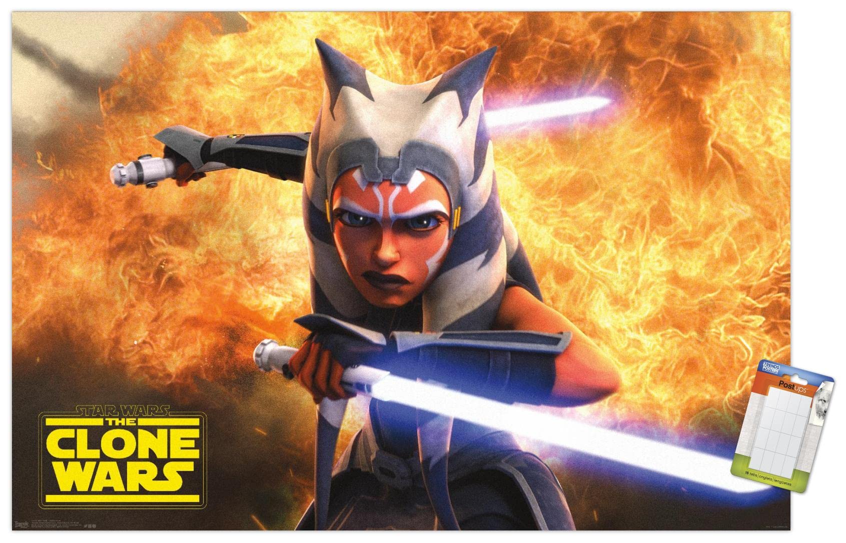Trends International Star Wars: The Clone Wars - Ahsoka Tano Wall Poster, 22.375" x 34", Premium Poster & Mount Bundle