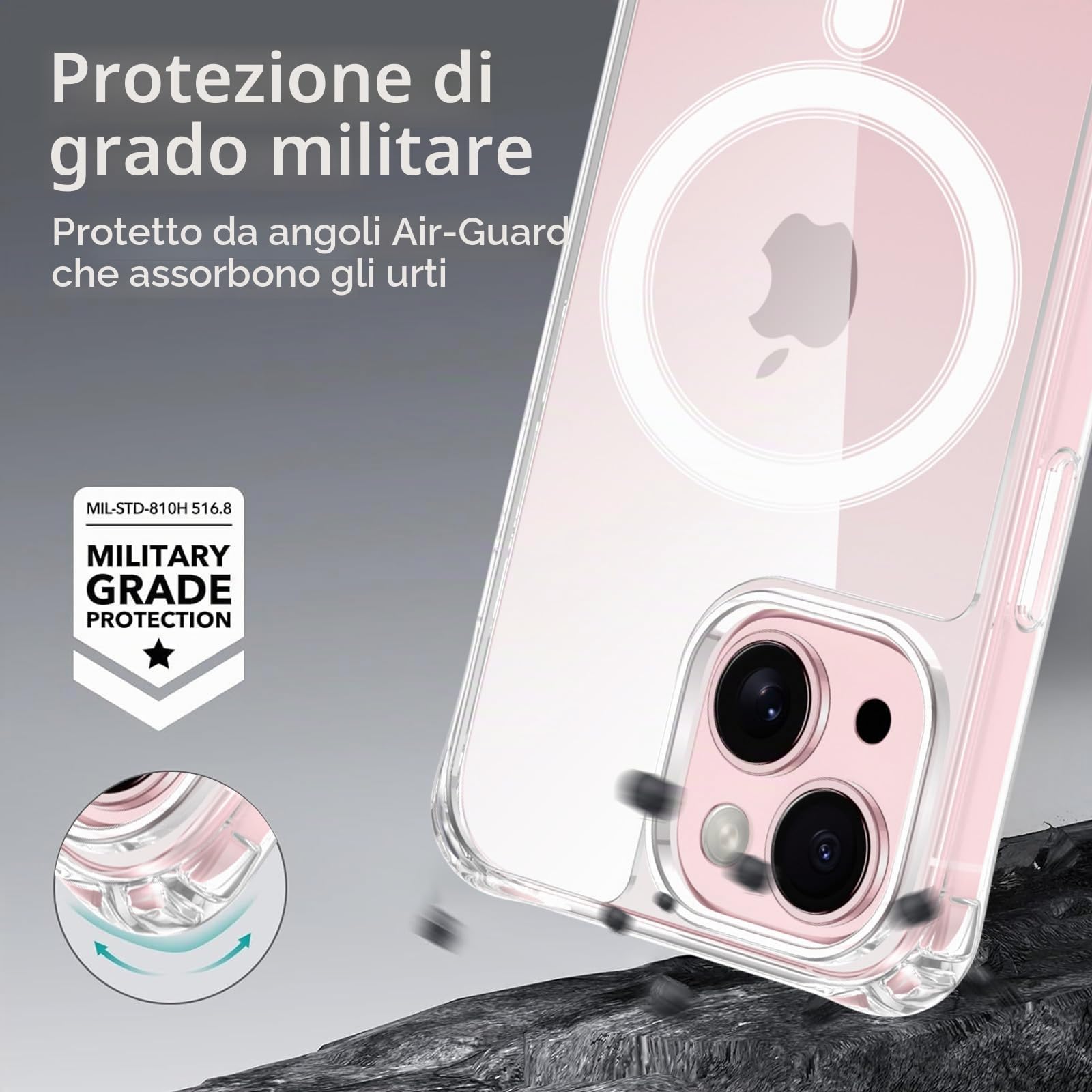 Pnakqil Magnetica Cover per iPhone 15 con Cordino, Compatibile con MagSafe Militare Antiurto Silicone Protettiva Case, Custodia con Corda Collana Tracolla Laccio Antigraffio Resistente, Bianco Pnakqil Magnetica Cover per iPhone 15 con Cordino, Compatibile con MagSafe Militare Antiurto Silicone Protettiva Case, Custodia con Corda Collana Tracolla Laccio Antigraffio Resistente, Bianco