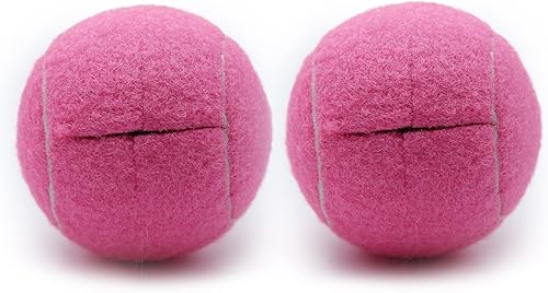 Magicorange 2 pelotas de tenis precortadas para patas de muebles y protección del suelo, almohadillas de fieltro resistentes de larga duración (rosa)