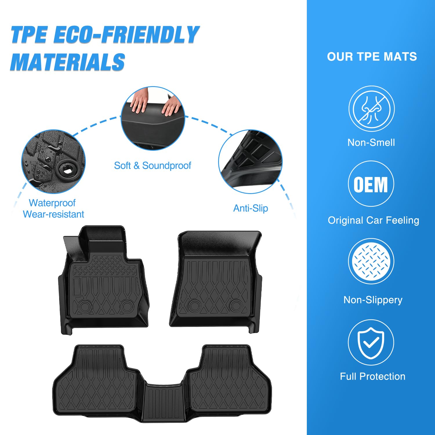 Nilight Floor Mats for BMW X3 F25 2011-2017 BMW X4 2015 2016 2017 2018 All Weather Custom Fit — view 3