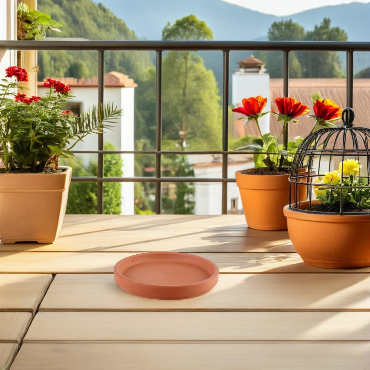 Operitacx 5 Pièces Plateau De Jardinière en Terre Cuite Pot Ceramique 8cm Bac De Drainage des Plantes Plateaux De Plantes en Argile Accessoires Pot De Fleurs Pots pour Décorer Juteux