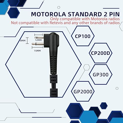 Miniatura 2 de Covert - Auricular de tubo de aire compatible con Motorola Walkie Talkie (paquete de 1 unidad) con auriculares de tamaño medio de 1.0 in (paquete de