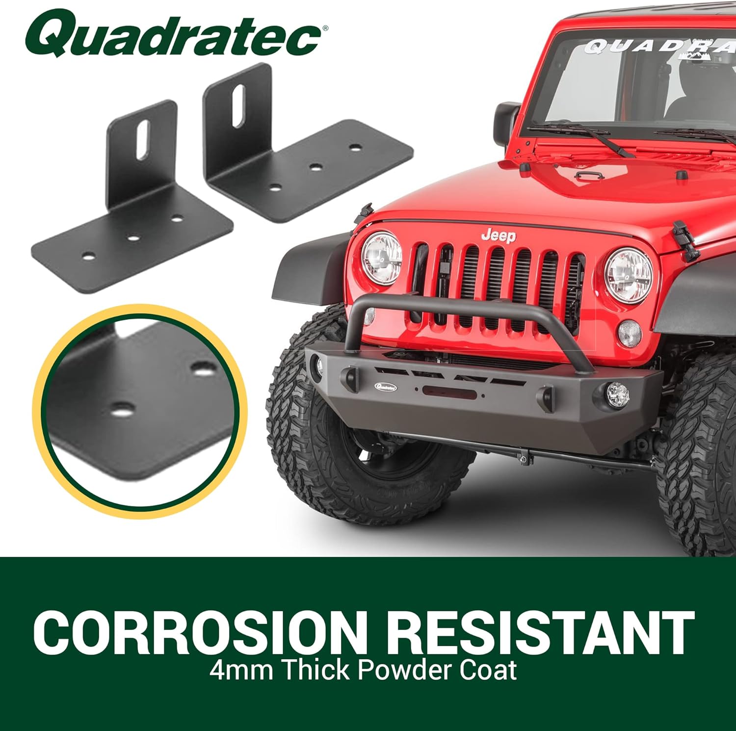 Quadratec Back Up Light Mounts - No Drilling or Modifications Required - Fits Jeep JK & JKU 2007-2018