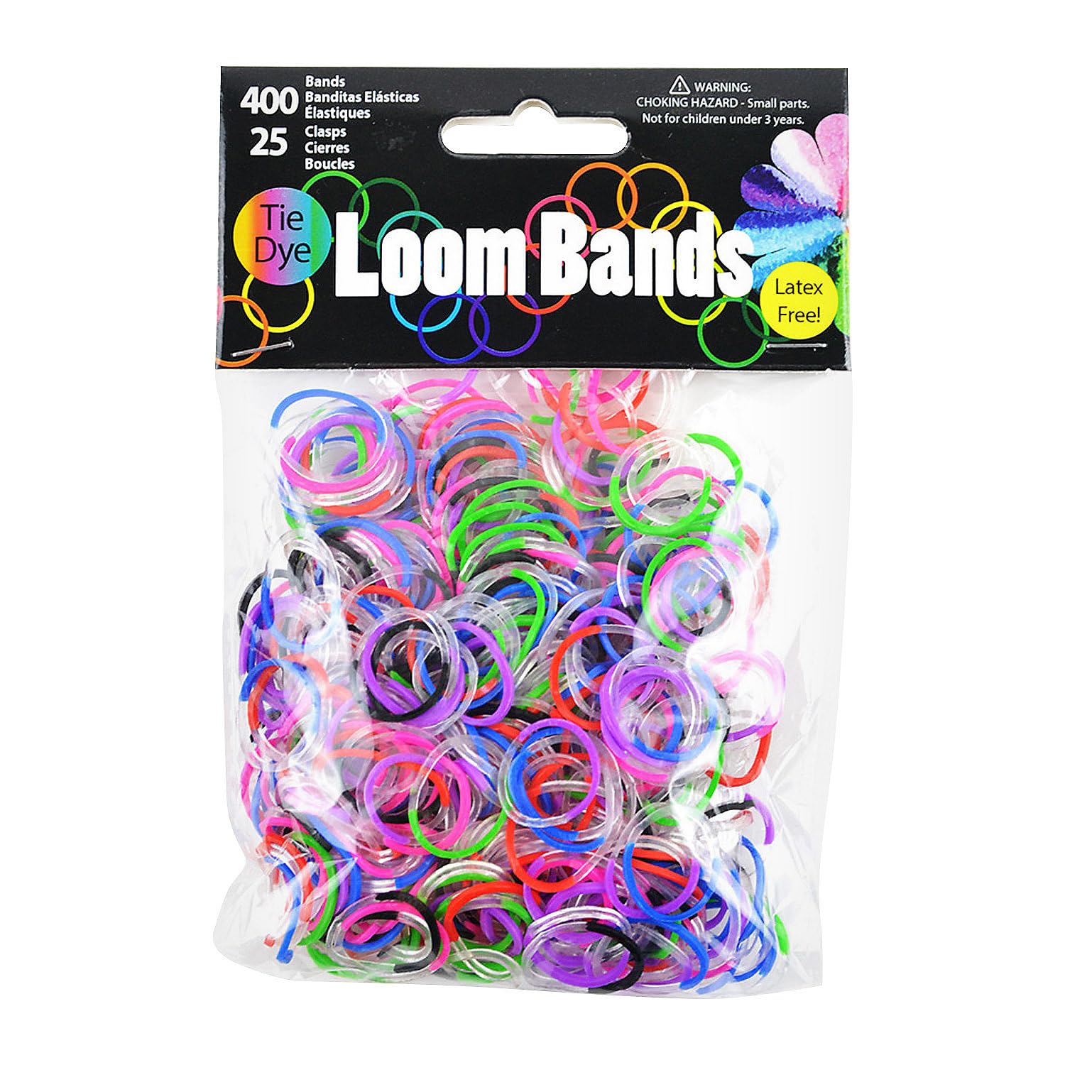 Bulk 425 Pc. Tie-Dye Loom Bands with Plastic Clasps