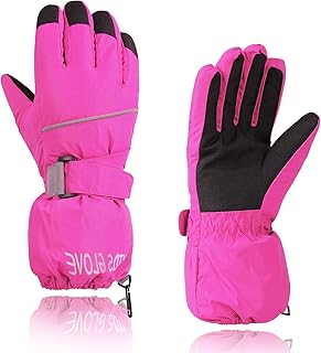 Guantes de esquí para niños, guantes de esquí de invierno, resistentes al viento, impermeables, cálidos, para niños, niñas, deportes al aire libre, guantes de nieve