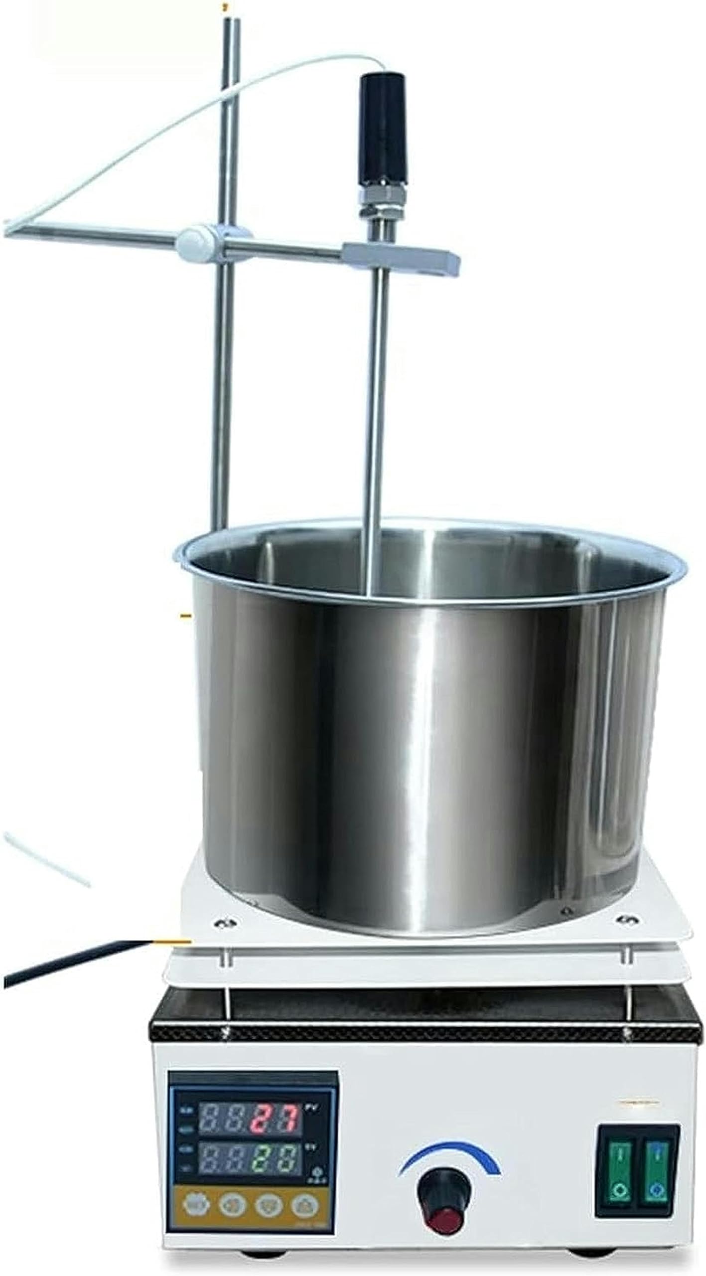 GLJTUO Magnetic Stirrer Magnetic Mixer Stainless Steel Heat Collecting Lab Constant Temperature Oil Bath PID Self-tuning,1-DF101A