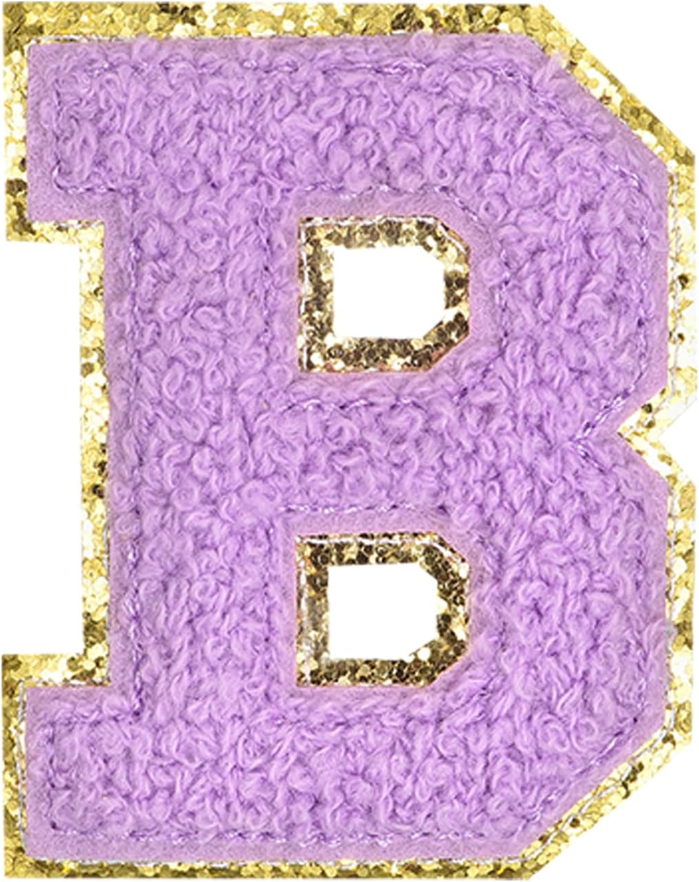 MECCANIXITY Iron-on Letter Patches 2.2" Chenille Letter-B Initial Patches