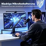 FIFINE Bras de Micro, Suspension Supports de Microphone, pour K658 AM8 K688 A8 etc., avec Pince de Montage sur Bureau, Adaptateur à Vis, Gestion des Câbles, pour Podcast, Streaming, Studio, Gaming - 3