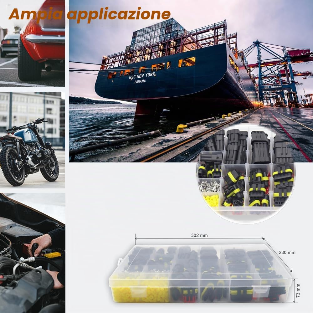 Diyoung 796 PZ Auto Impermeabile Connettore Elettrico, Connettore a Spina per Auto da 12V,1/2/3/4/5/6 Pin, per Auto, Motociclette, Navi, Camion Collegano Rapidamente (1-6P + Crimpzange)
