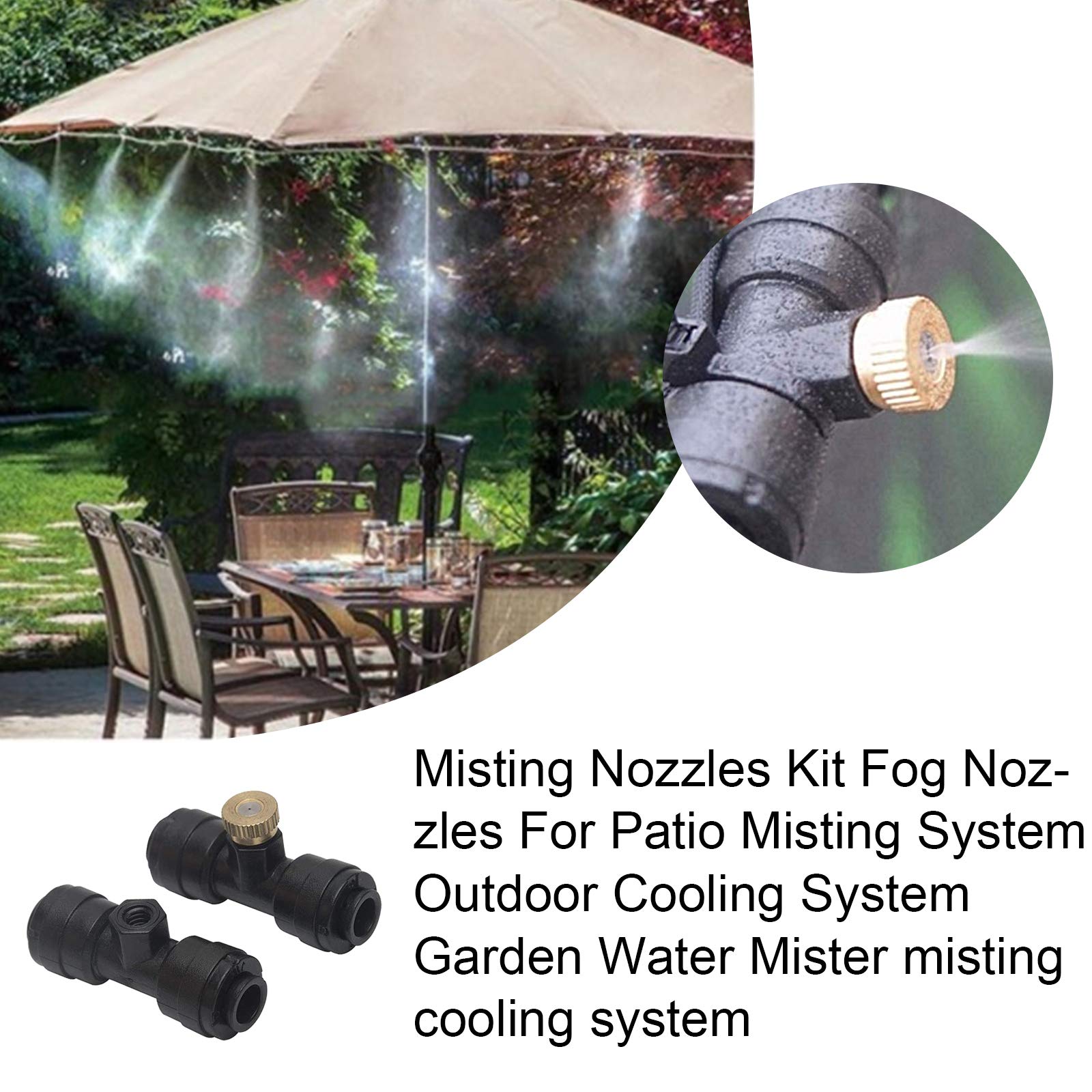 Kit Ugelli Nebulizzatori In Ottone 42pz 0,4mm | Impianto Di Irrigazione A Nebbia Per Giardino E Raffreddamento Esterno - 3