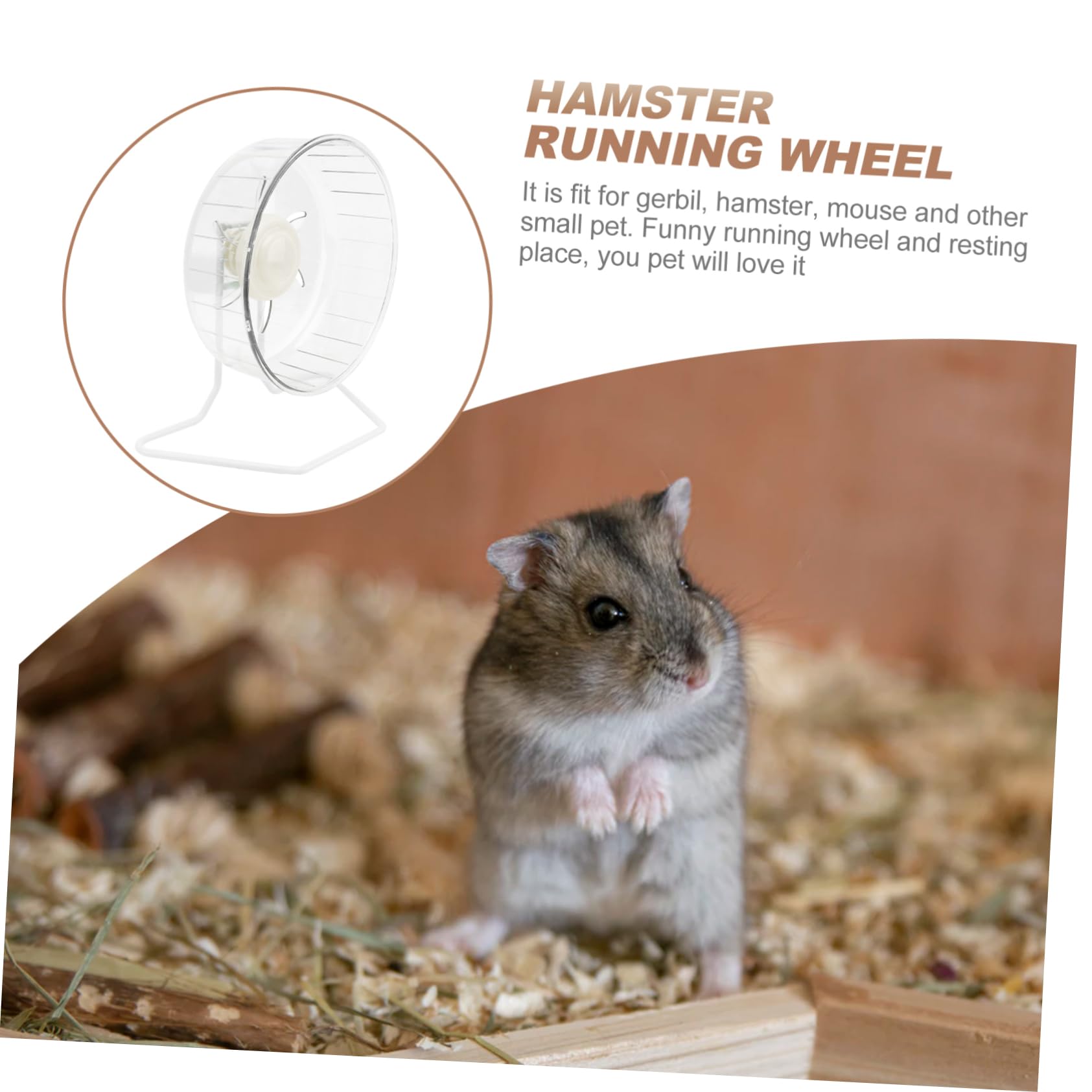 Ruota per Criceto Silenziosa, Esercizio e Agilità, Bianca | Plastica e Ferro, per Criceto e Piccolo Animale, Forma Wheel, Rimedio Noia
