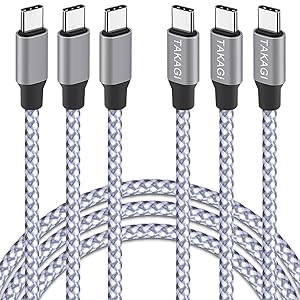 USB C to USB C Cable,Type C Charger Fast Charging Cable 60W 3ft 3Pack Nylon Braided Data Sync USB C Cable for iPhone 17 16 15 Pro Max,Plus/iPad Mini 6,Pro 12.9/MacBook Pro/Air 4/5/Galaxy S25/S24/S23