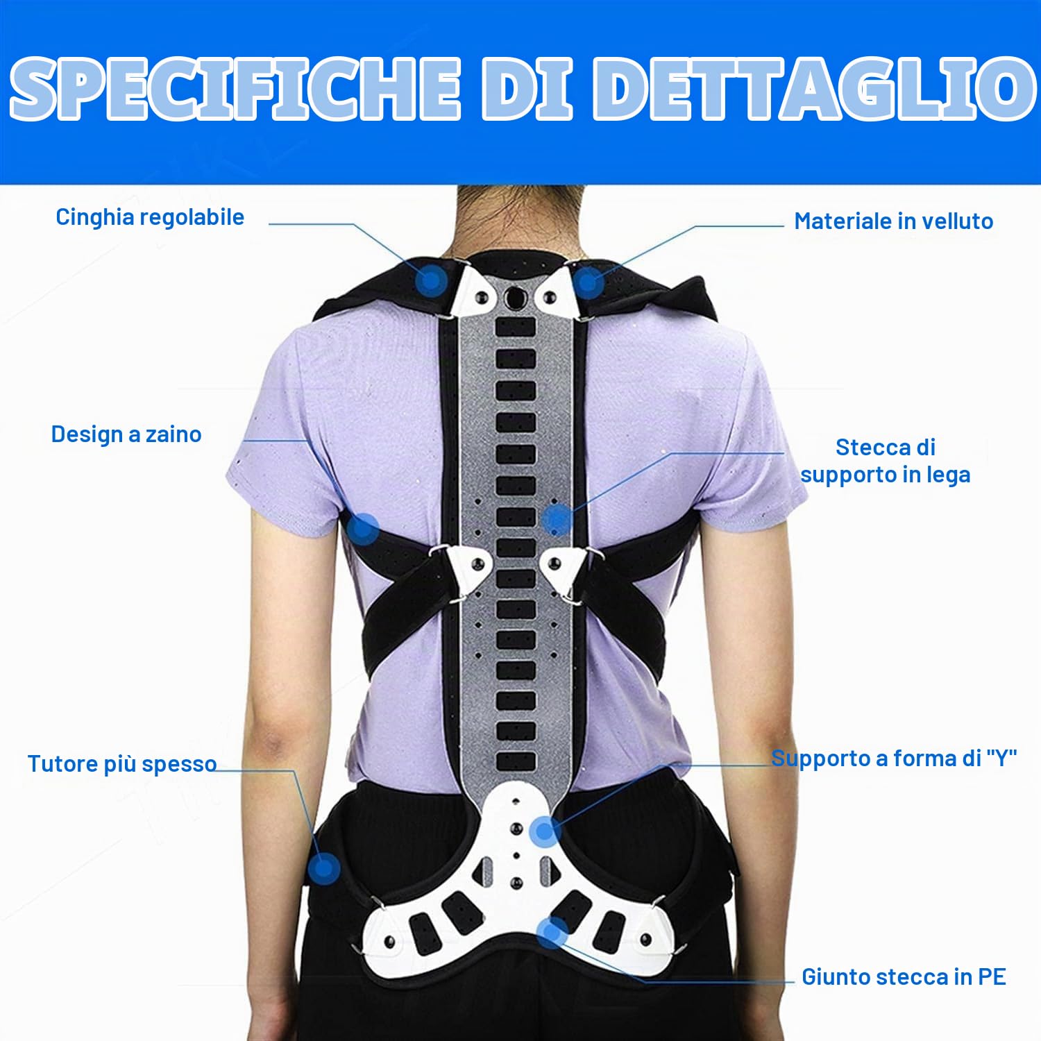 Correttore di cifosi, correttore di Postura della Schiena Regolabile per Uomini e Donne, alleviare la cifosi e Trattamento della Colonna vertebrale gobba o lordosi,L