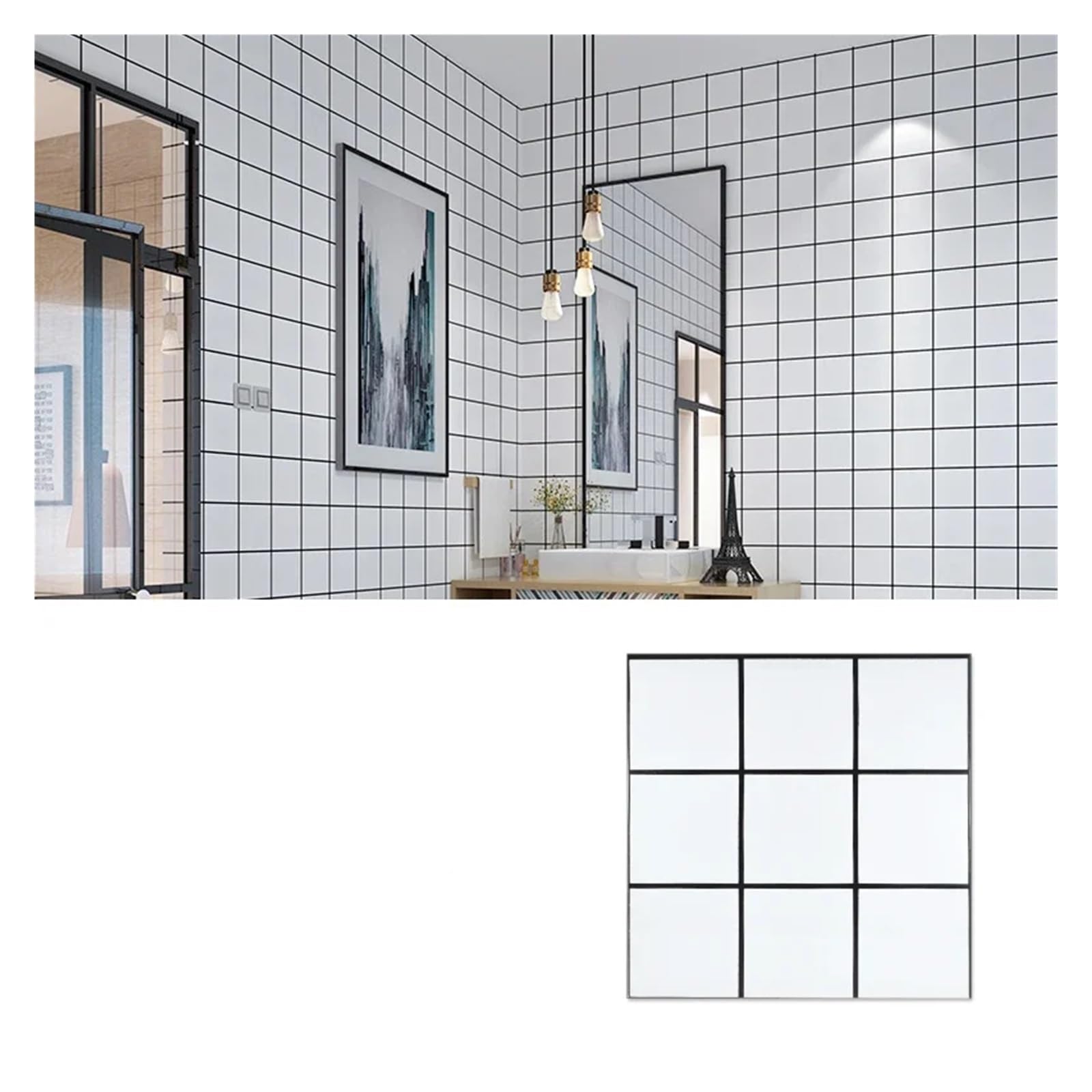 Bangha T36-40Pcs Vinyl Flooring Self Adhesive Floor Planks 40Pcs Waterproof Imitation Tile Floor Stickers 30 * 30Cm Bathroom Self-Adhesive Wall Decoration Decorations Living Room(T36-40Pcs)