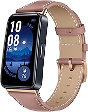 [LanQii] レザーバンド For HUAWEI Band 10 / HUAWEI Band 9 / HUAWEI Band 8 対応 バンド PUレザー素材 ベルト ソフト 柔軟性 ビジネス風 交換ベルト レディース&メンズ 革製ストラップ