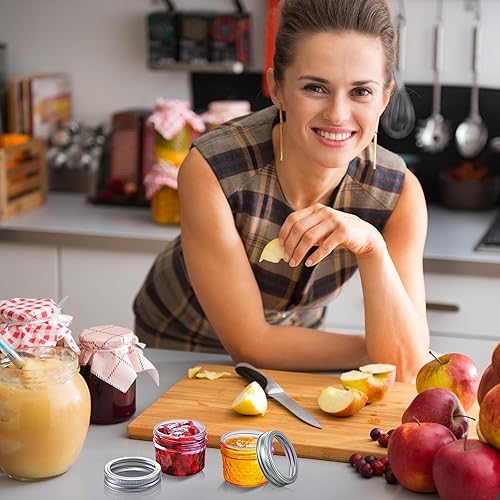 Miniatura 5 de 12 tarros de conservas Mason de 4 onzas con tapas regulares, mini tarros de miel para regalos de boda, baby shower, proyectos de bricolaje, velas,