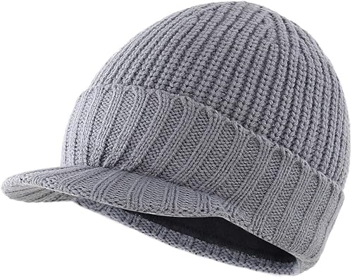 Miniatura 5 de Home Prefer - Gorro de punto grueso de invierno con visera para hombre