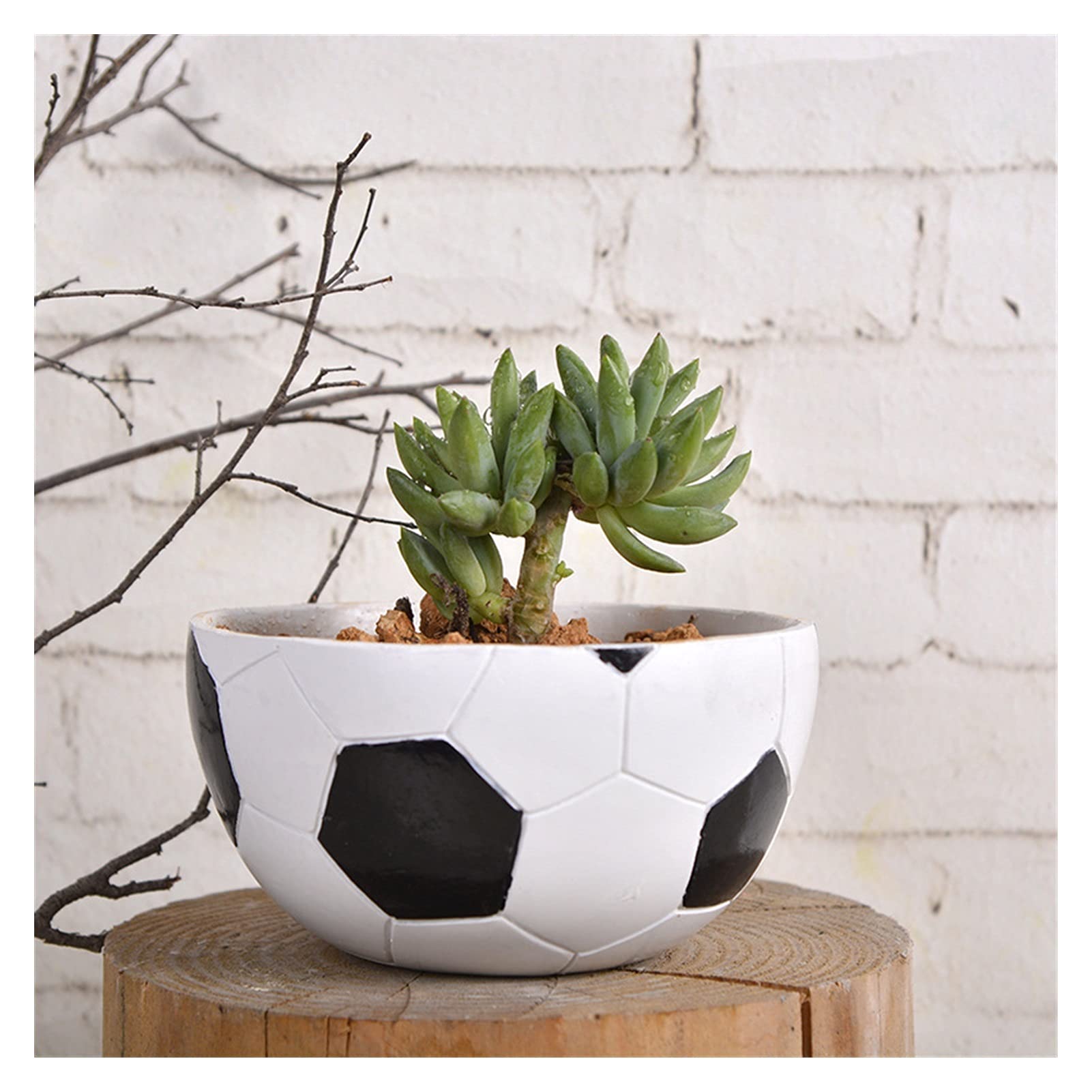 Doniczka 1 szt. Piłka nożna Design Doniczka Żywica Soczyste Rośliny Doniczka Wystrój Domu Bonsai Sadzarka Piłka Nożna Doniczka Doniczka