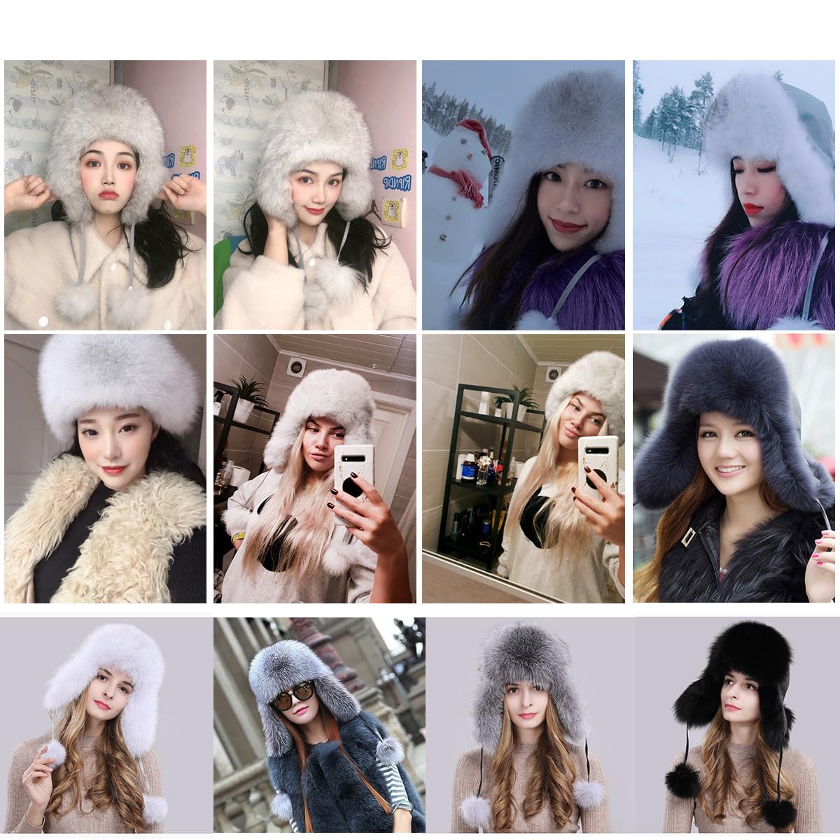 Cappello da Cacciatore in Pelliccia Sintetica con Paraorecchie, Berretto da Neve Caldo Invernale Impermeabile Cappello Ushanka Russo da Donna