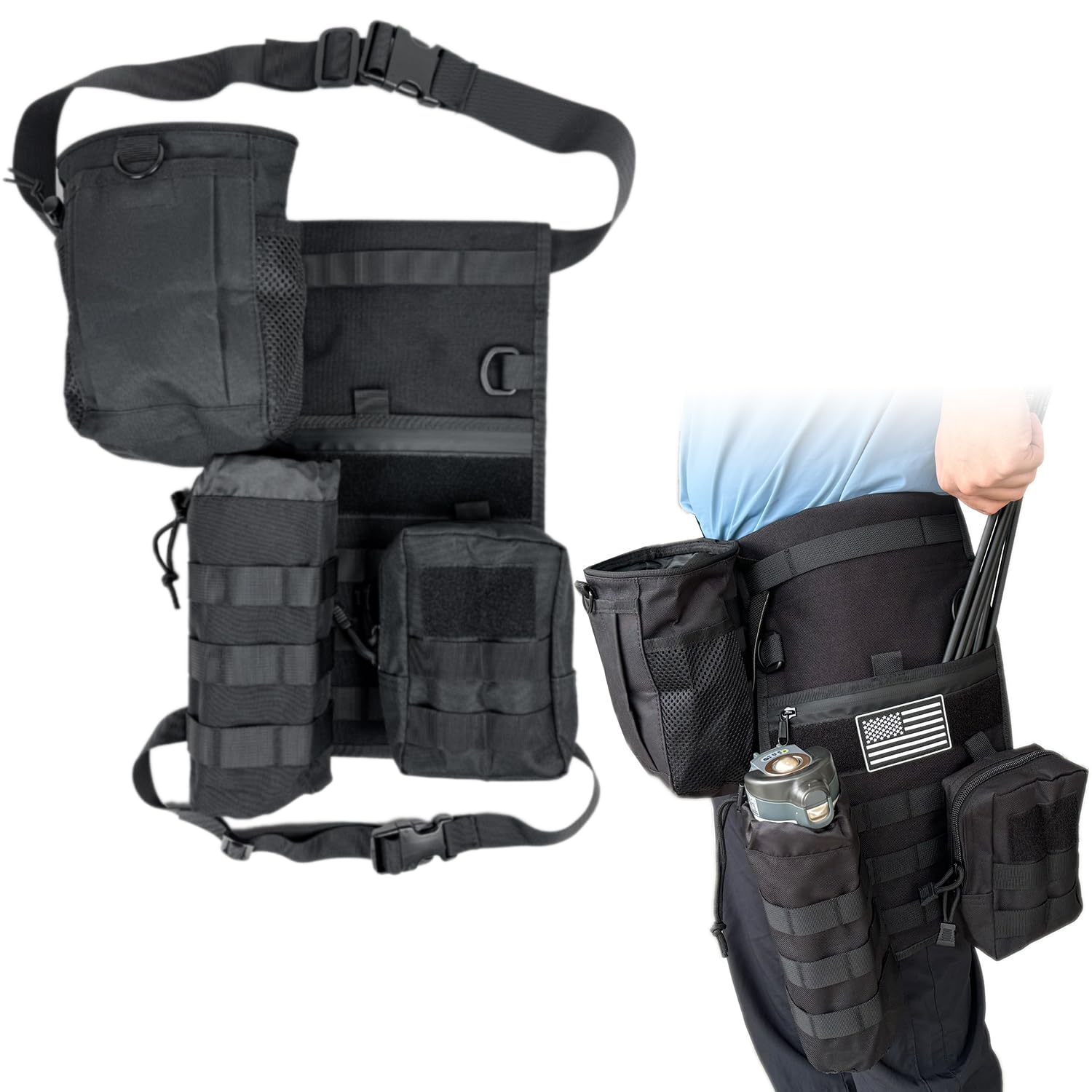 Field Quiver 1000D Archery Hip Quiver with Ambidextrous Design and Waterproof Pocket, Ideal for Recurve and Compound Bow