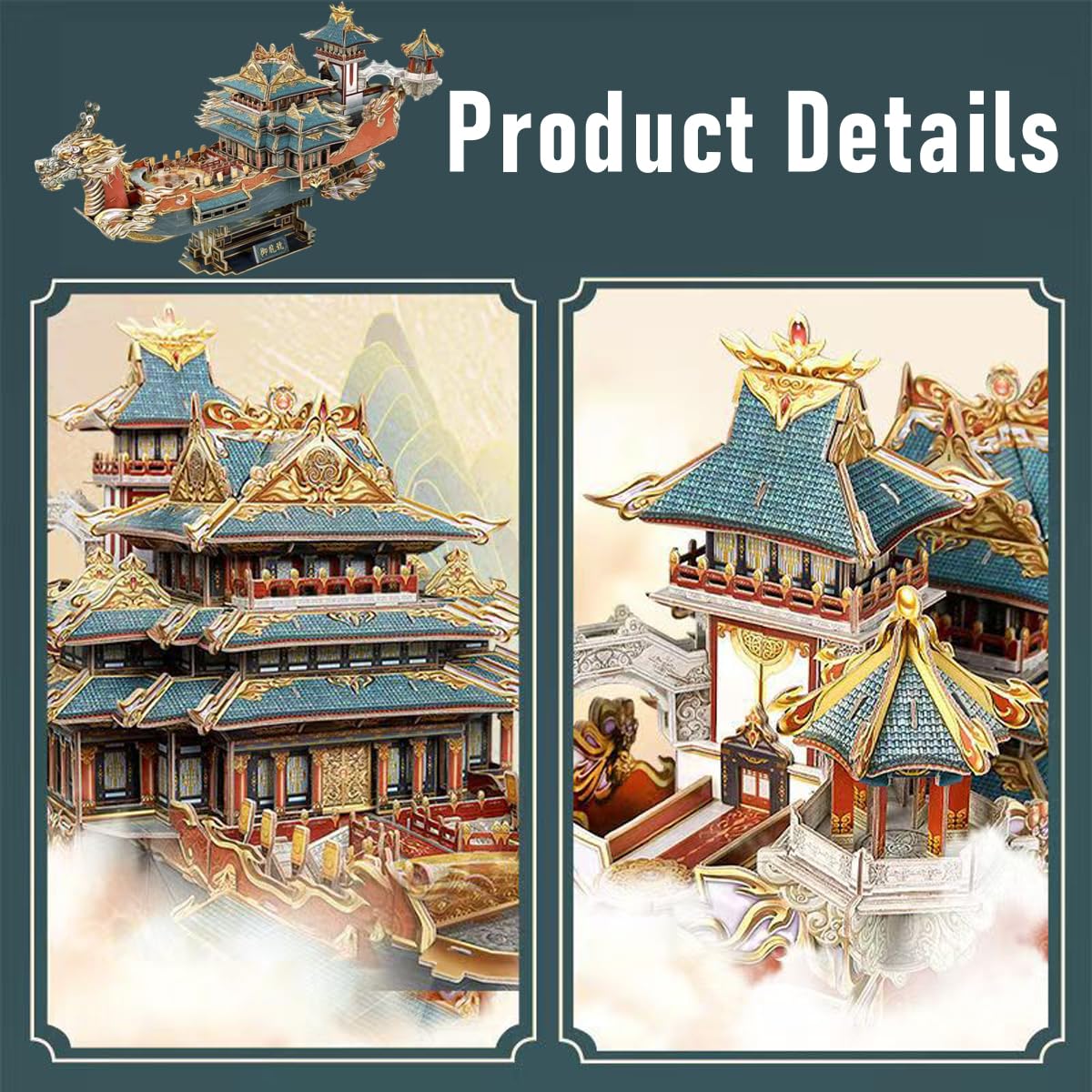 351 Piezas Puzzle de Barco dragón China, maqueta de Barco, Juguete de Puzzle 3D Hecho a Mano, artículo Decorativo y de colección, Regalo para jóvenes y Adultos