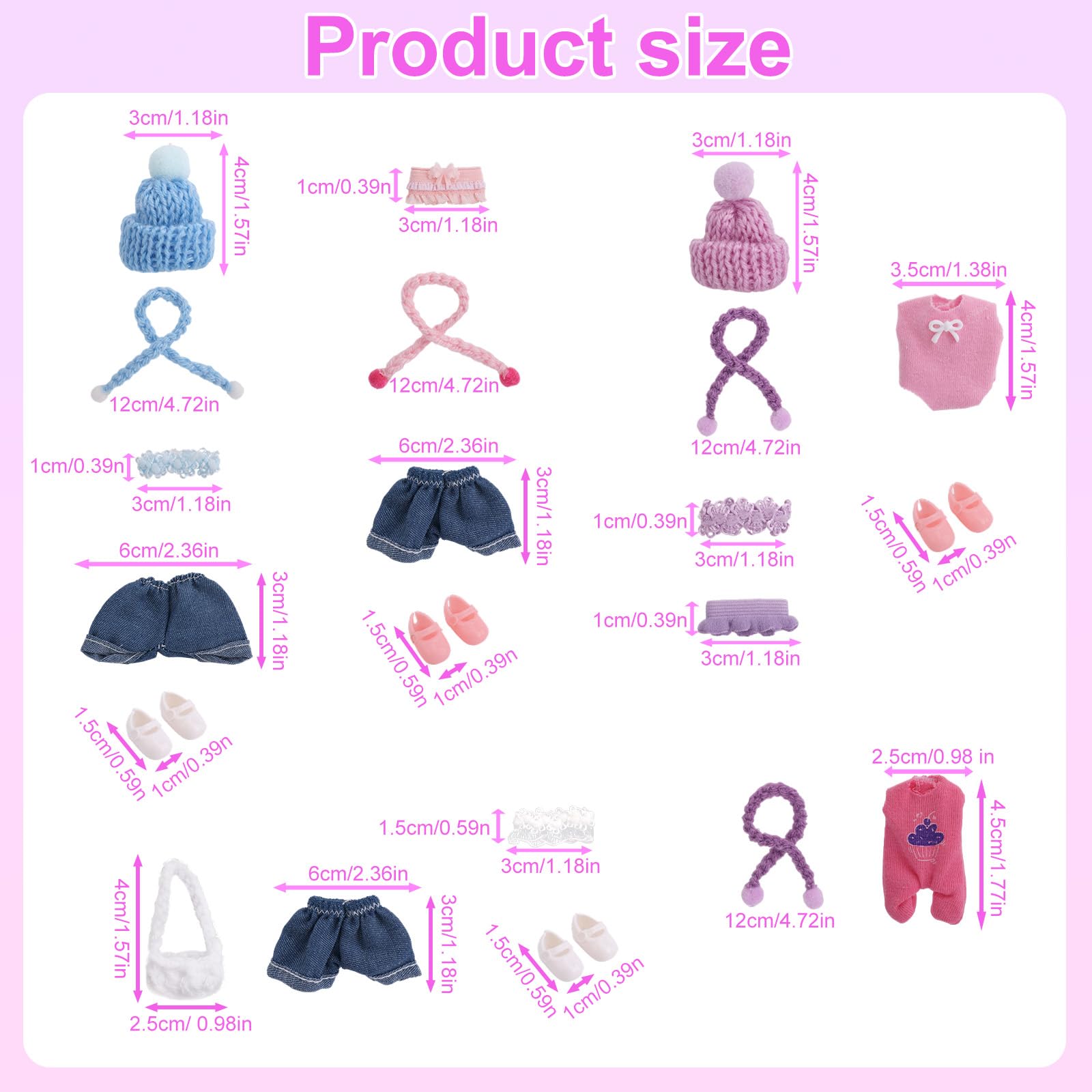 Goktvai 6 Sets Doll Clothes for 7.62cm/3 Inches - Image 2