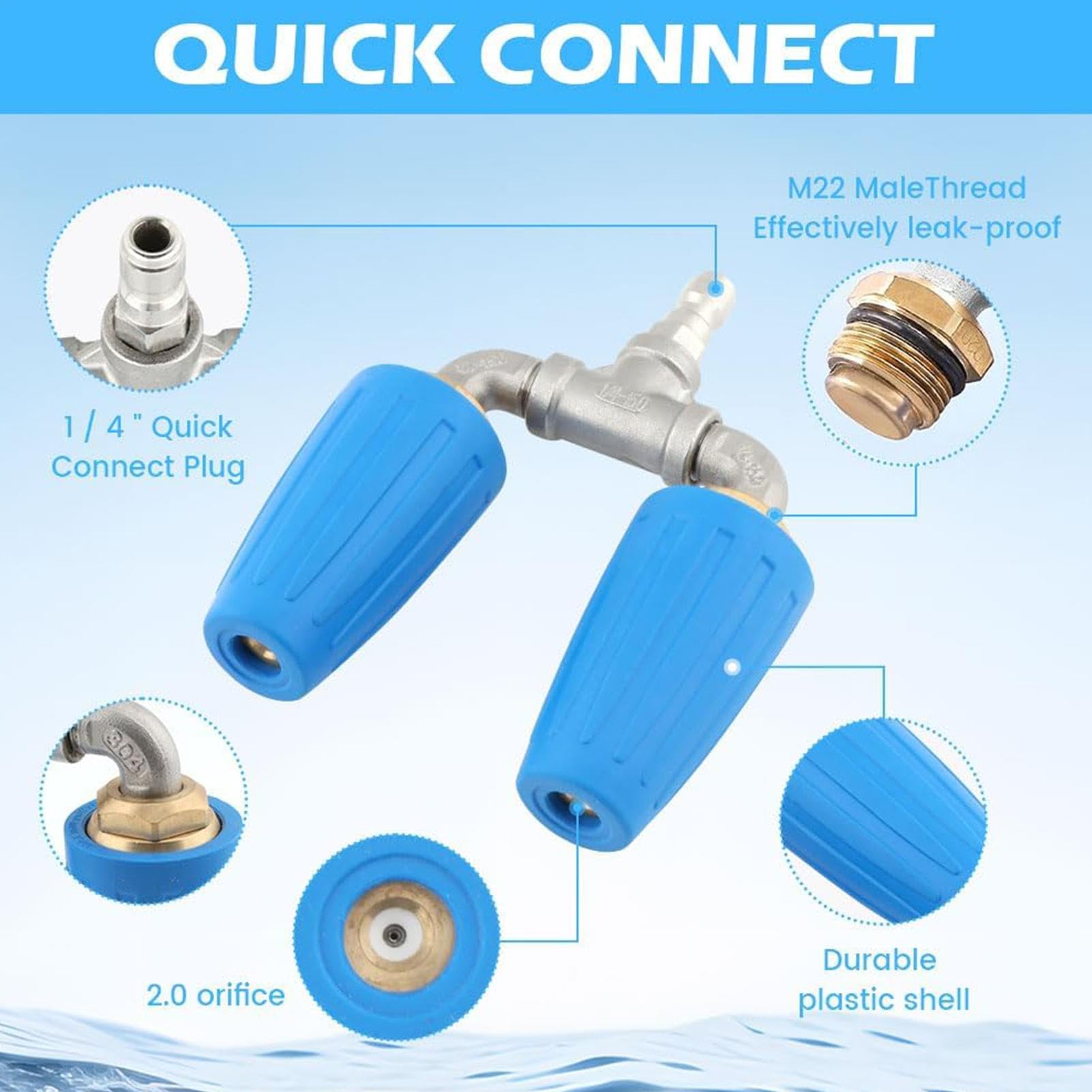 Boquilla turbo para lavadora a presión giratoria con punta de 0 grados