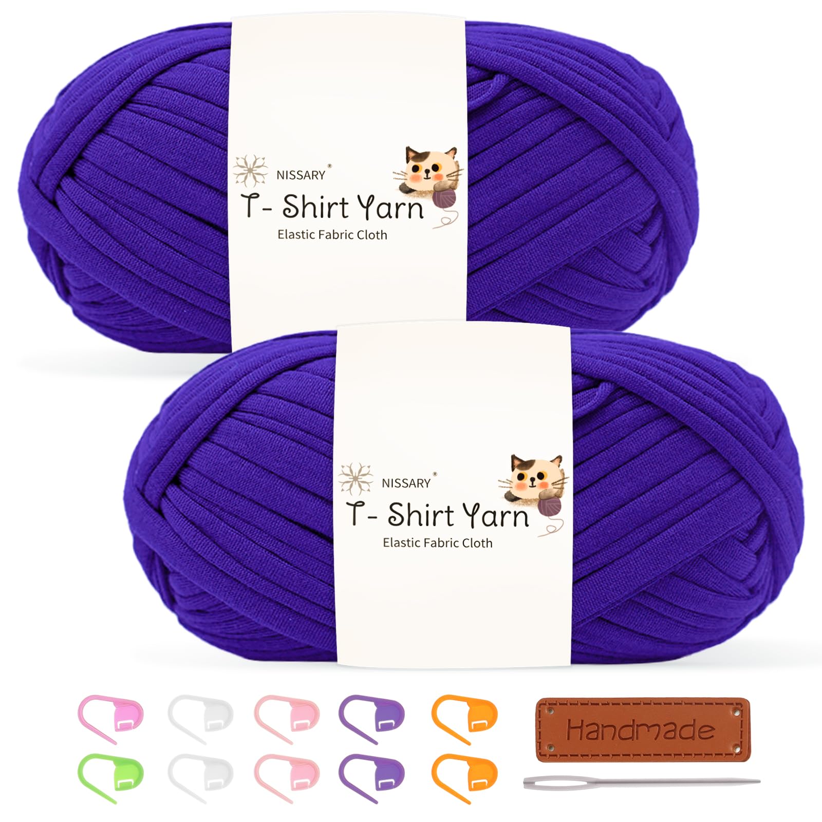 T Shirt Yarn for Crocheting 100gx2 Chunky Crochet Yarn Elastic Fabric Set, Ideal for DIY Bags Blankets