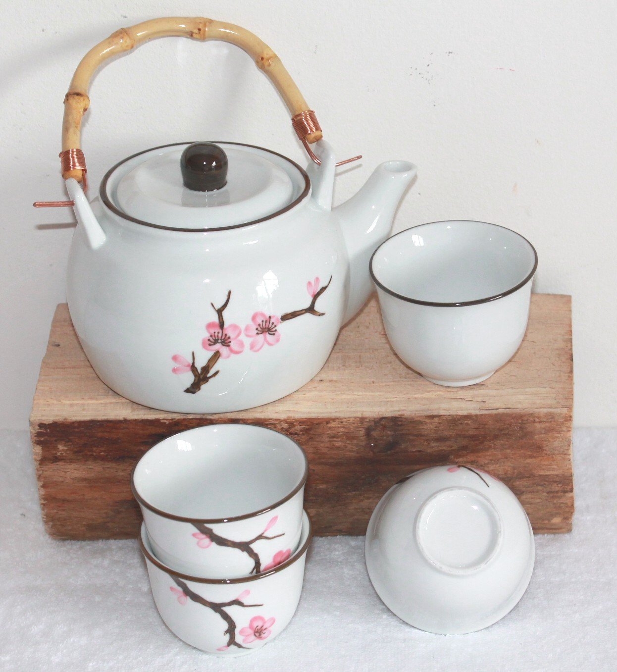 Teeset Kirschblüte – Sakura - aus Keramik Weiss 5 TLG. im Geschenkkarton Nr. 112