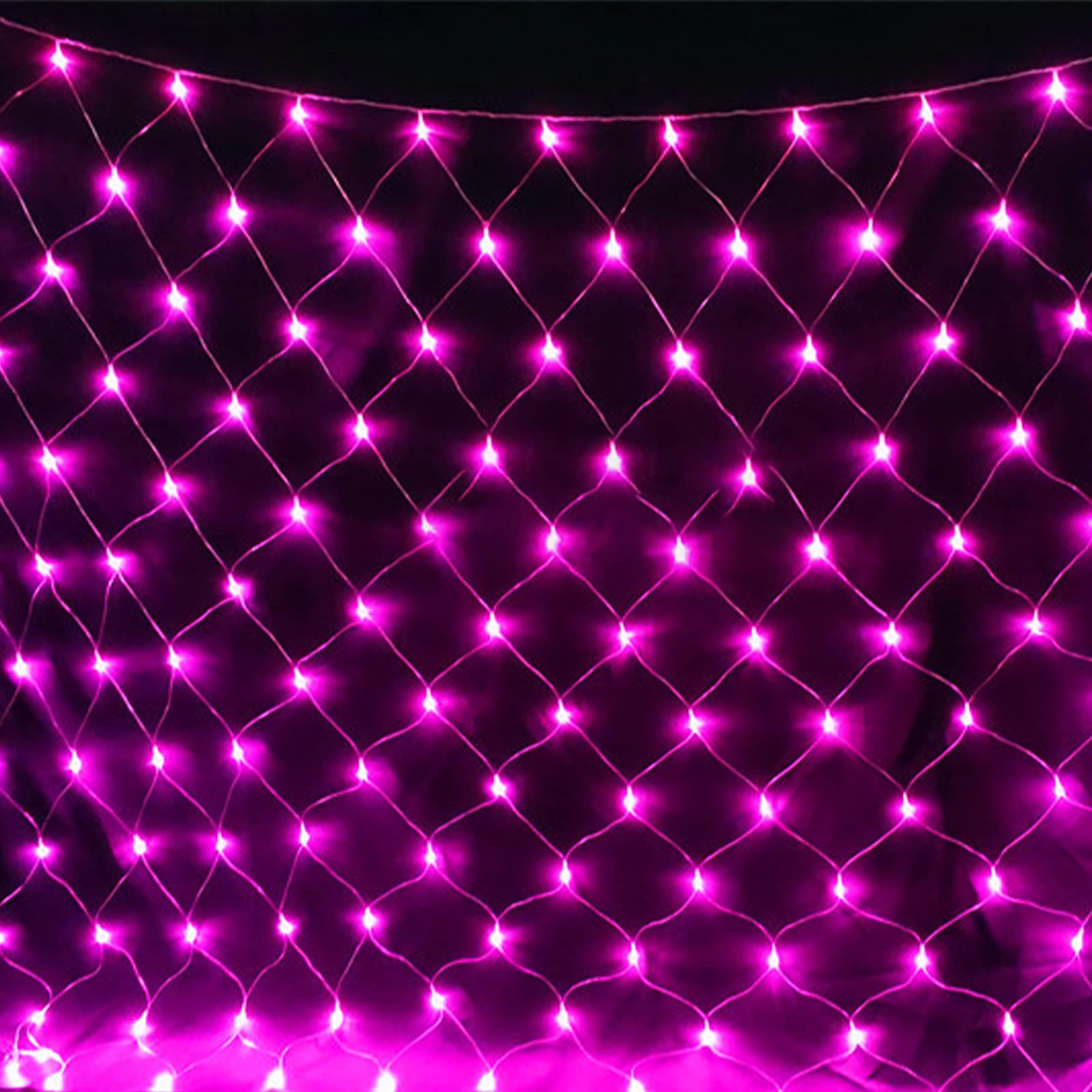 Rete luminosa da esterno, 6x4m 880LED ghirlanda luminosa in rete, 8 modalità impermeabile, per camera da letto Natale matrimonio sera casa giardino - Rosa
