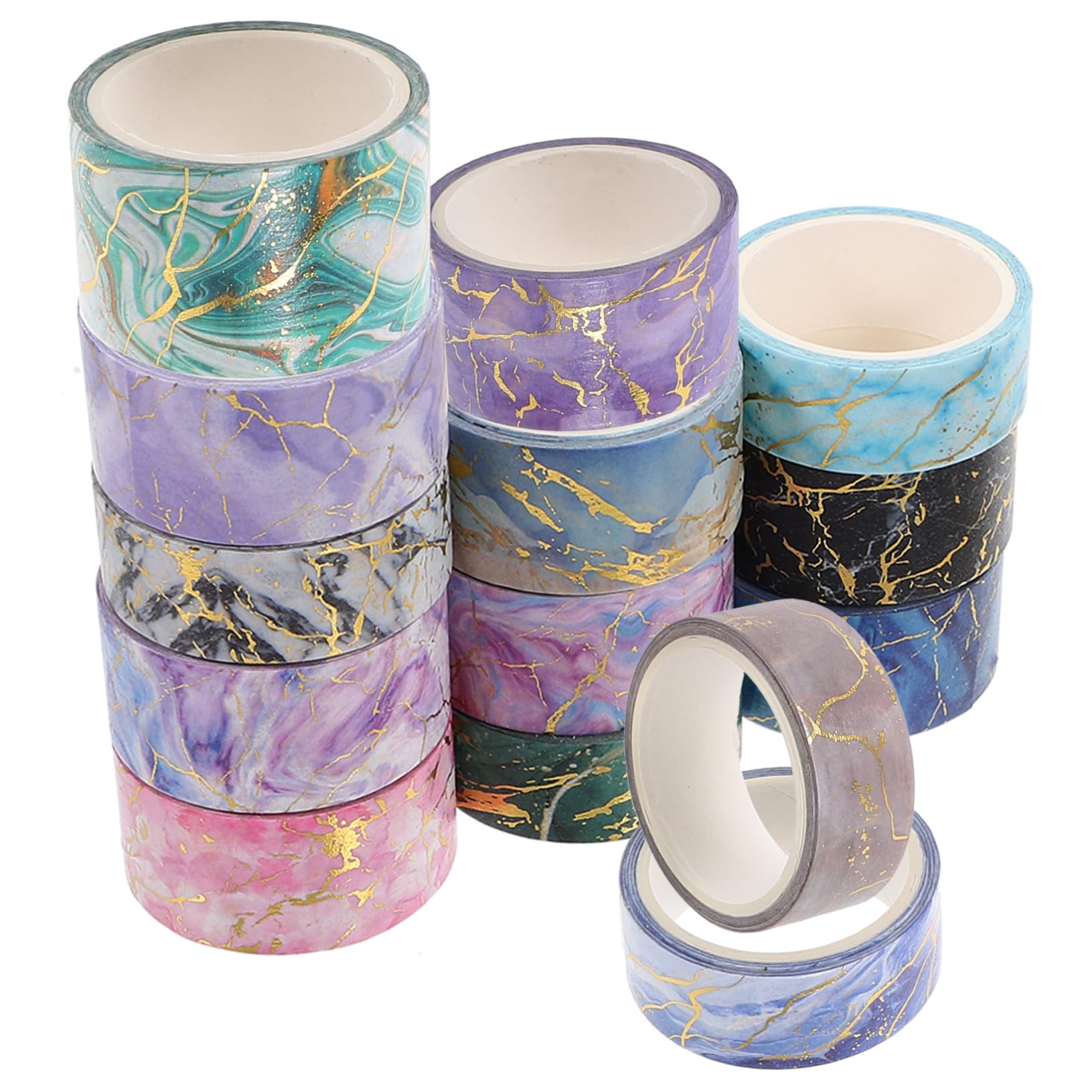 SHINEOFI 42rotoli Nastro Washi Decorativo Stile Marmo Nastro Adesivo Per Scrapbooking Fai Te Decorazioni e Progetti Creativi Per Facile Da Strappare e Applicare