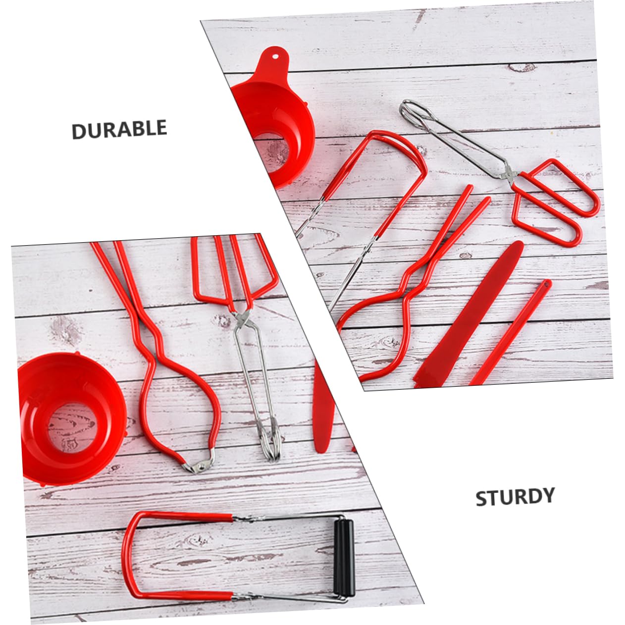 Cabilock 1 Jeu pinces à conserves outils confiture pouvez ouvre-bouteille nécessité pot Acier inoxydable rouge