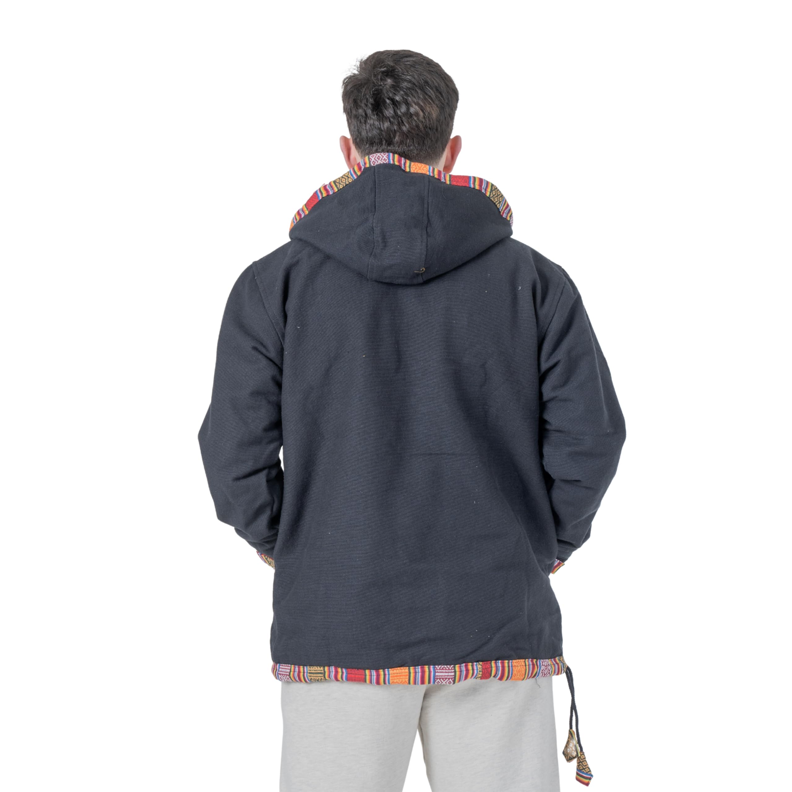 Shopoholic Fashion Giacca in Pile con Cappuccio Hippie da Uomo
