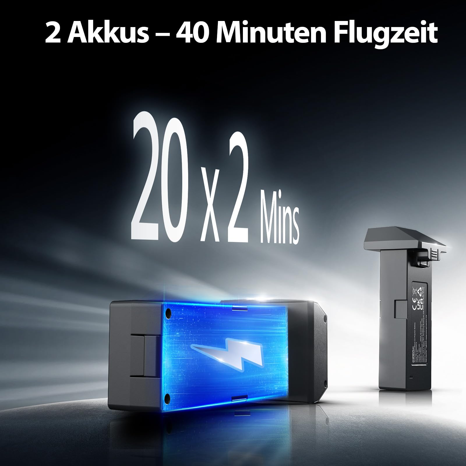 DEERC D25 Faltbare Drohne mit 1080P Kamera,40 Min. Flugzeit