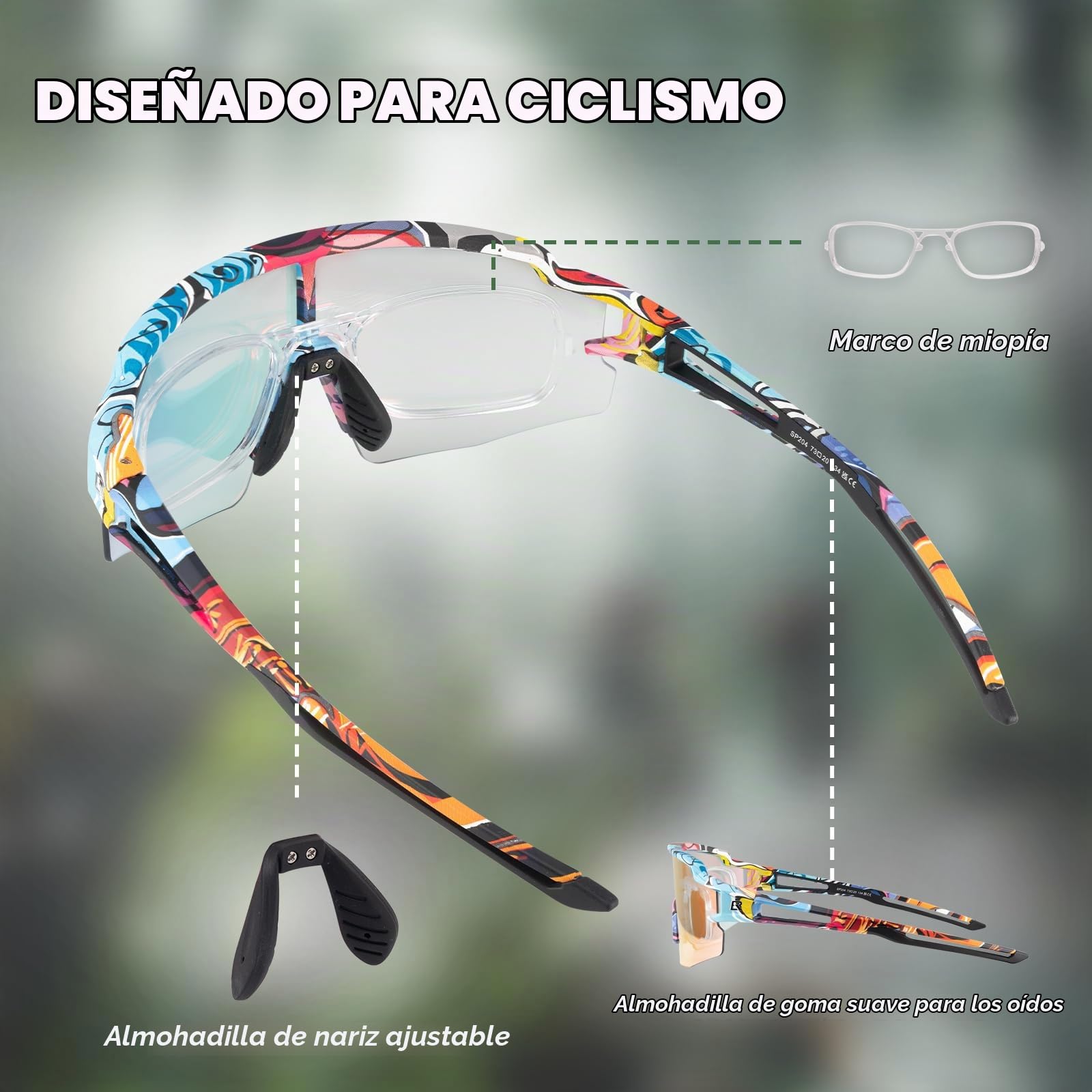 ROCKBROS Gafas de Sol Fotocromáticas Lentes Transparentes Protección UV400 Gafas Ciclismo Hombre para MTB Bicicleta Carretera Running