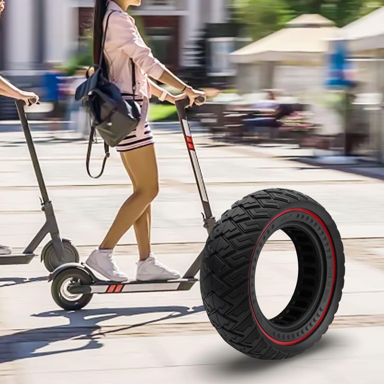 Pneu solide 8,5 x 3,0 pour Zero 8/9, pour Vsett 8/9 Pro, pour Kugoo, X1 scooter électrique, roue en caoutchouc anti-crevaison, noir