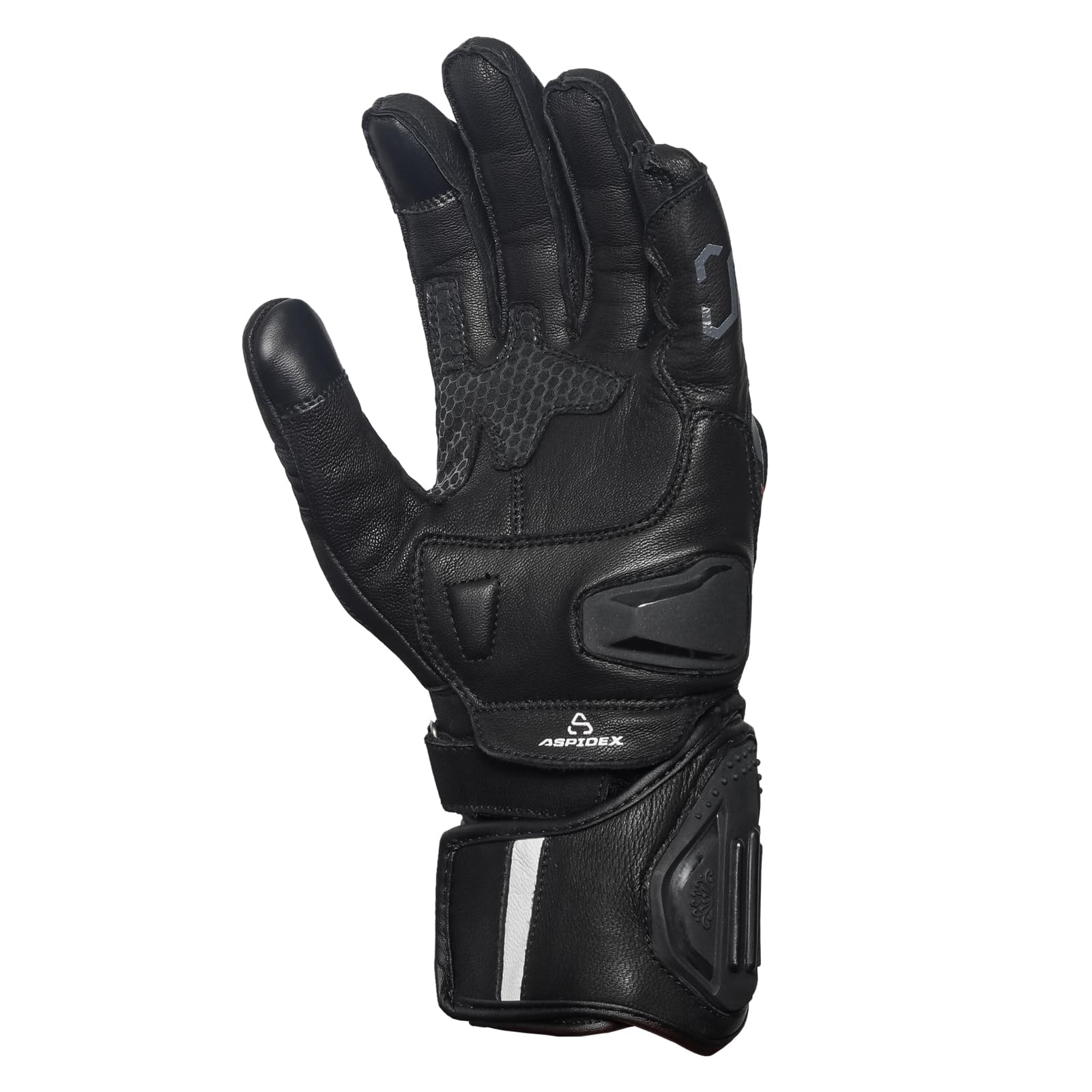 Guanti da moto da corsa in pelle da uomo Guanti sportivi protettivi per motociclisti Nero
