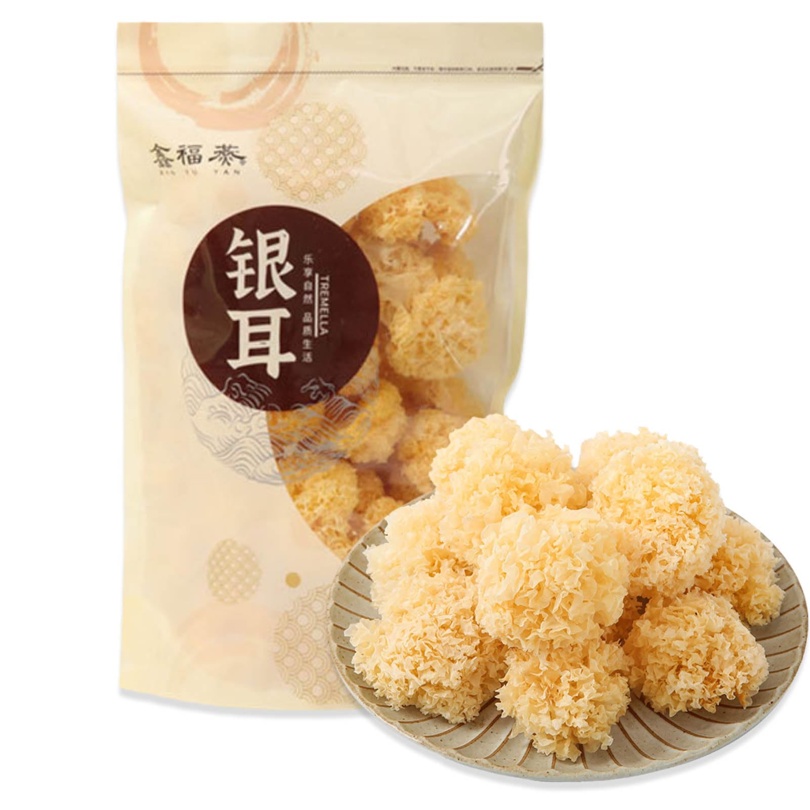Lunaeturn Fungo Tremella Essiccato Al Naturale Morbido e appiccicoso Essiccato naturalmente al sole Tremella secca premium Adatto per zuppe e dessert Tremella (Fungo Tremella 250g)