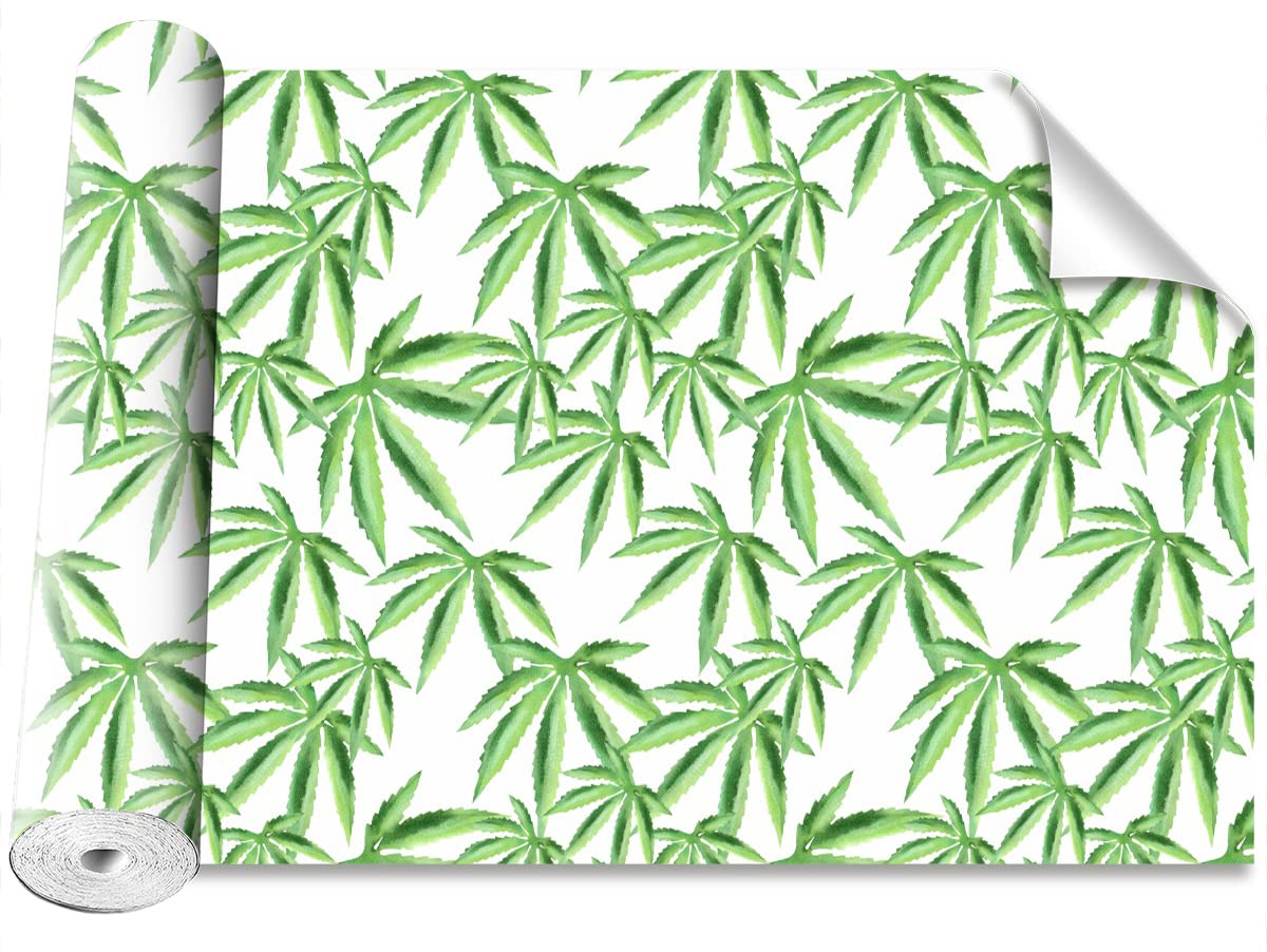 Papier Peint Feuilles de chanvre Décoration Murale Moderne 152x104cm