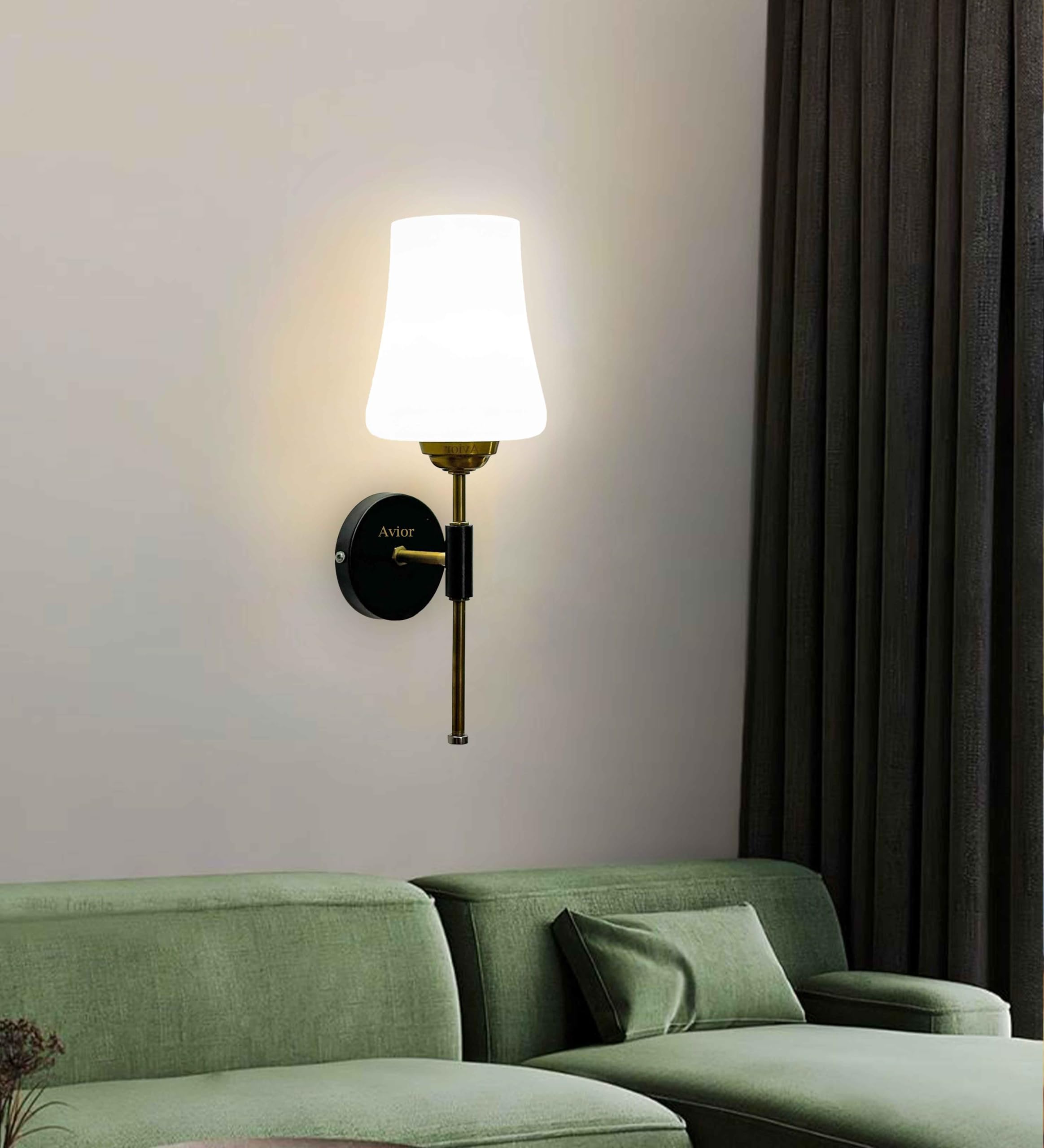 Avior Wall Light - Modern Gold & Frosted Glass -18