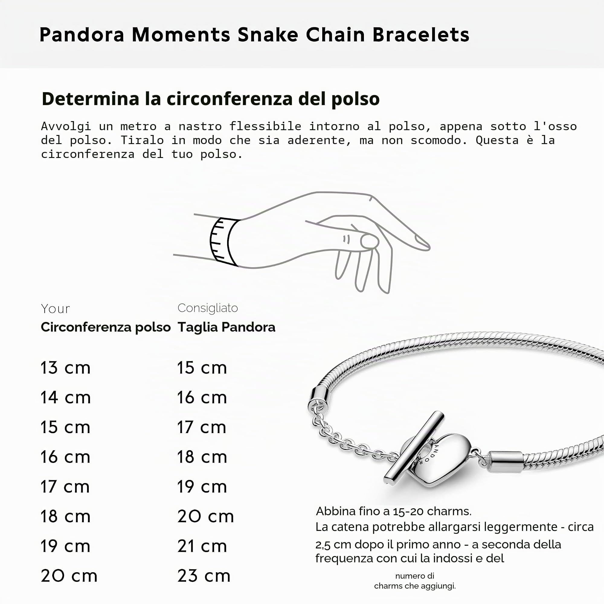 PANDORA Icons - Bracciale con maglia snake e chiusura a T, con incisione personalizzabile