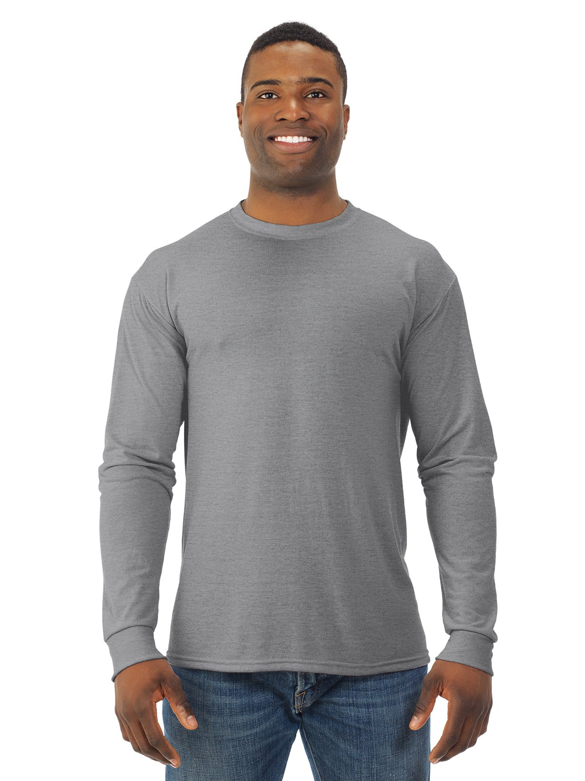 JerzeesMens Long-Sleeve T-Shirt (21ML) Athletic Heather XL