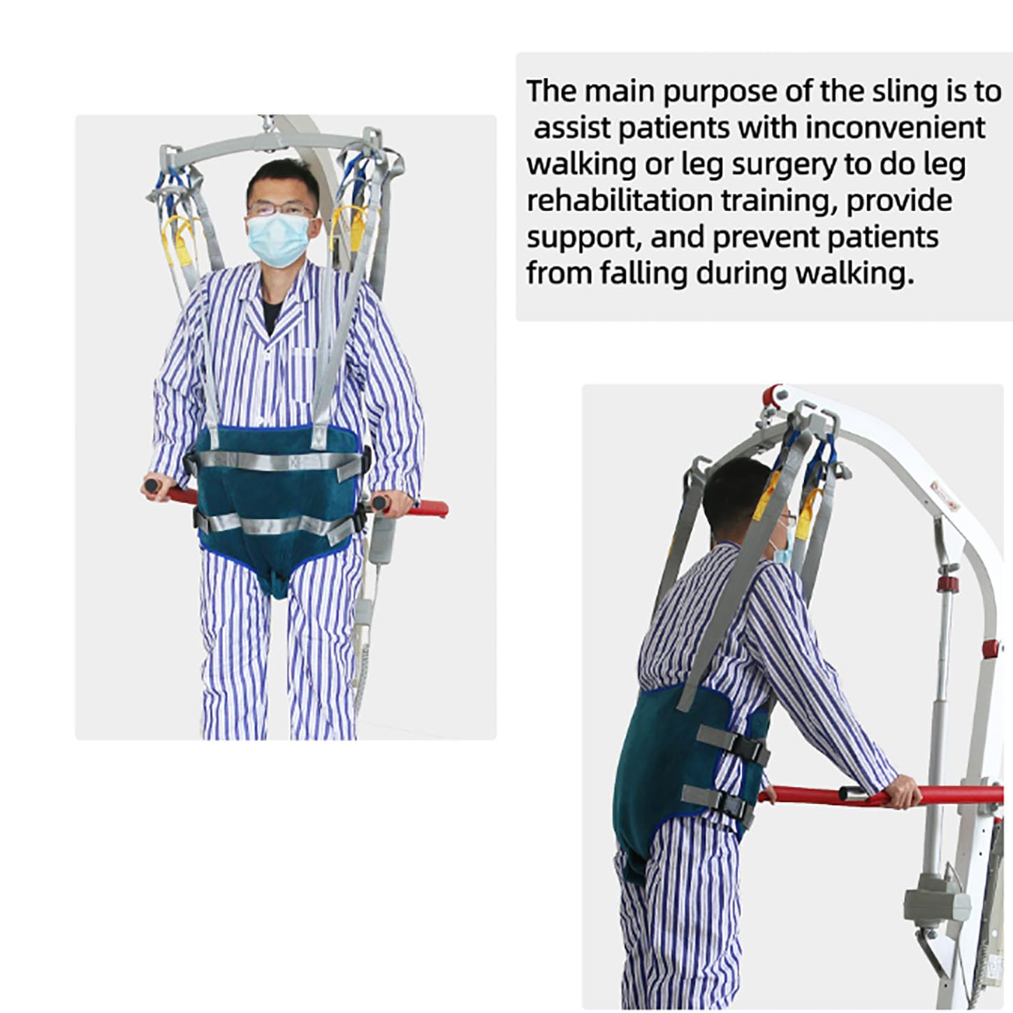 Cabestrillo De Elevación para Pacientes,Transfer Gait Belt para Caminar,Cinturones De Transferencia Ajustable,Cinturón De Seguridad para Personas Mayores Y Discapacitadas,M