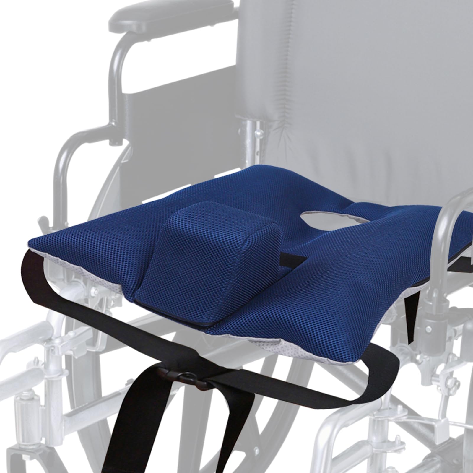 LIROPAU Cuscino antiscivolo per sedia a rotelle, cuscino per sedia a rotelle per anziani, con cuneo e cintura di sicurezza, sfoderabile, traspirante, per emorroidi, sciatica, piaghe da decubito e