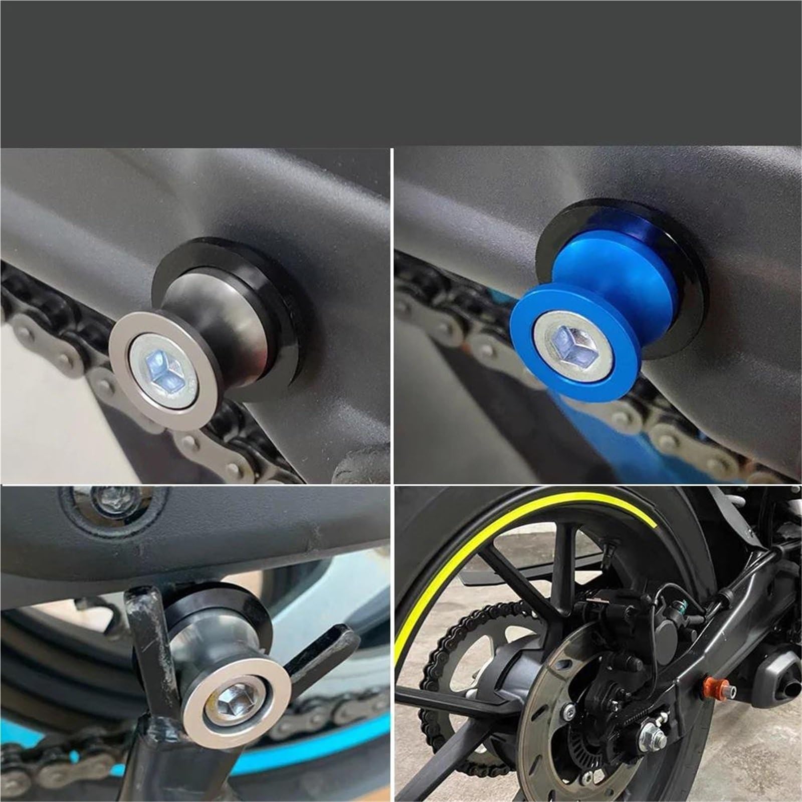 Hinterer Ständer-Schieber Motorradzubehör Ständer Schraube Schwingenaufnahme Schieber Für Yamaha R9 YZFR9 YZF-R9 YZF 6 Mm(Rosso)